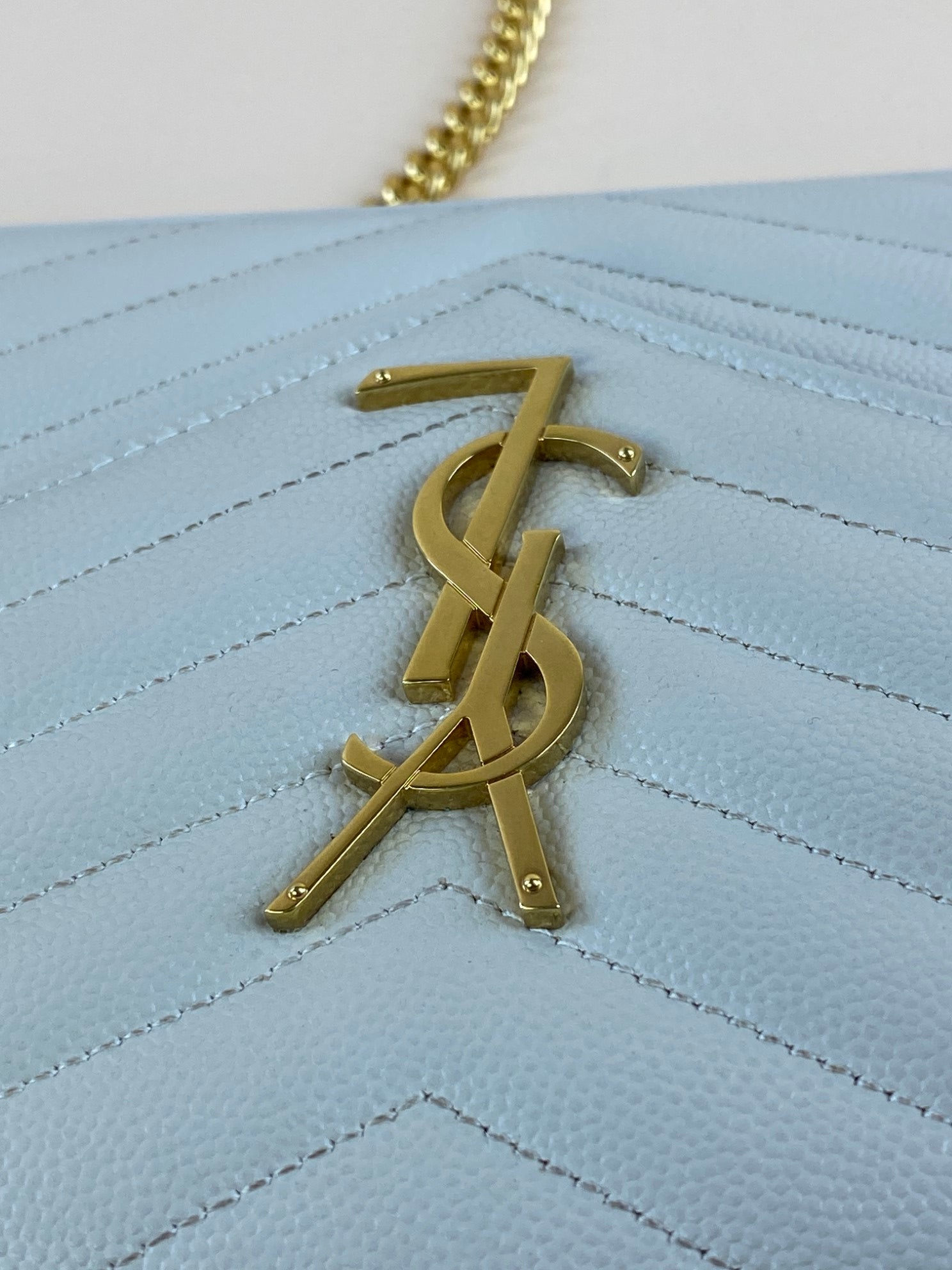 YSL Off White Classic Cassandre Chain Wallet