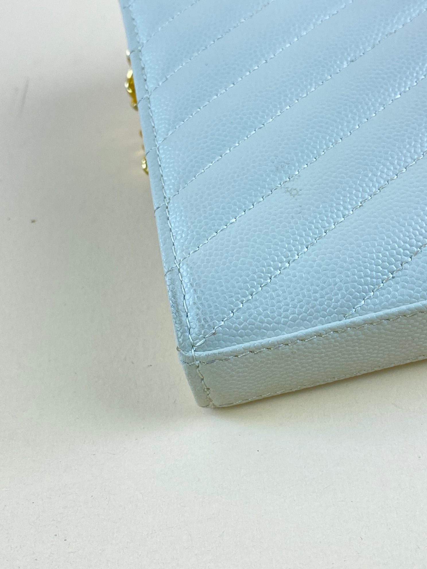 YSL Off White Classic Cassandre Chain Wallet