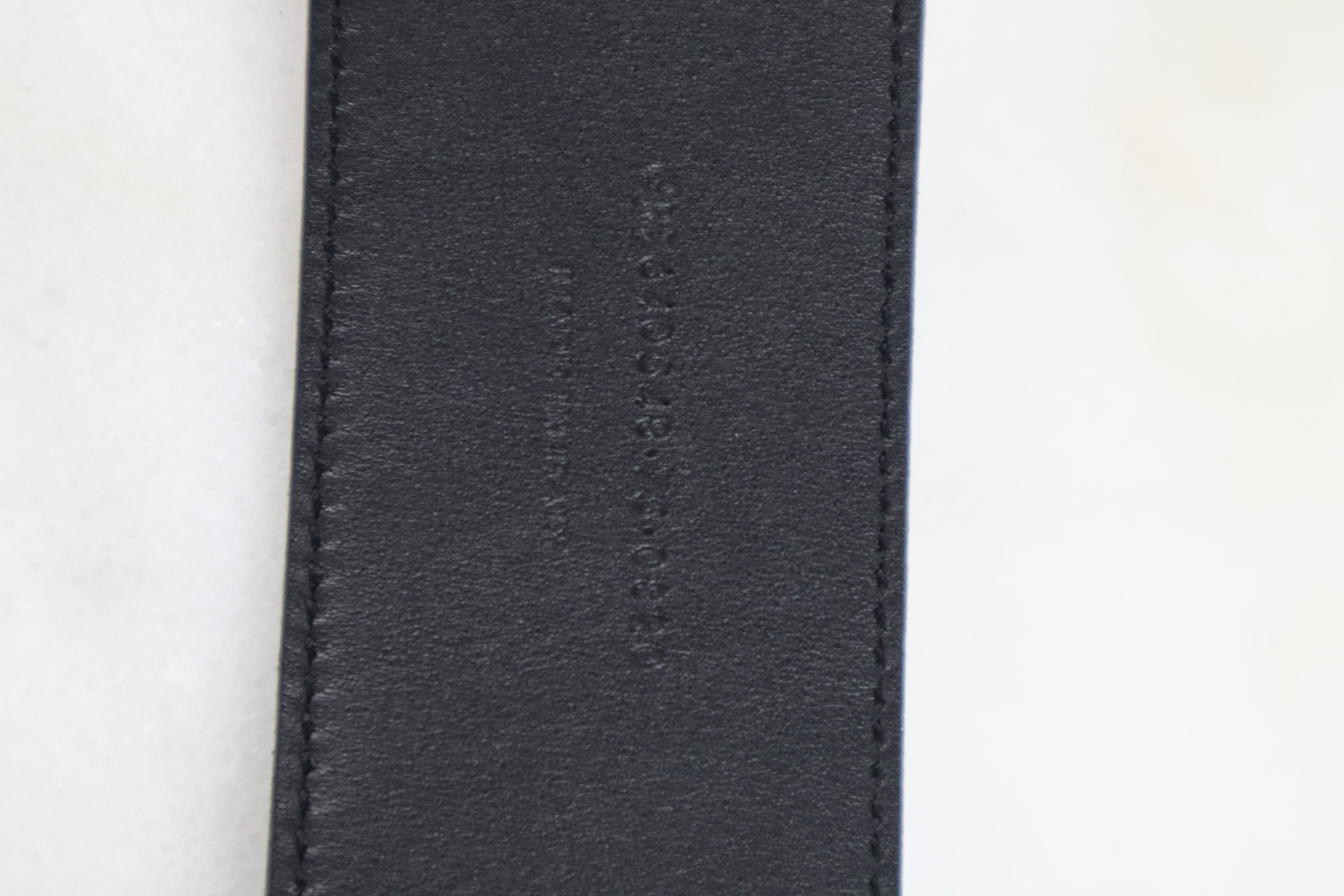 YSL Black Croco Embossed Leather Belt