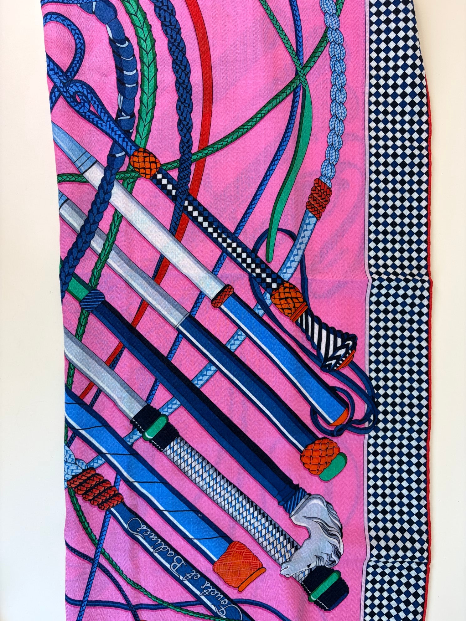 Hermes aed foets et badines pink/colorway cashmere