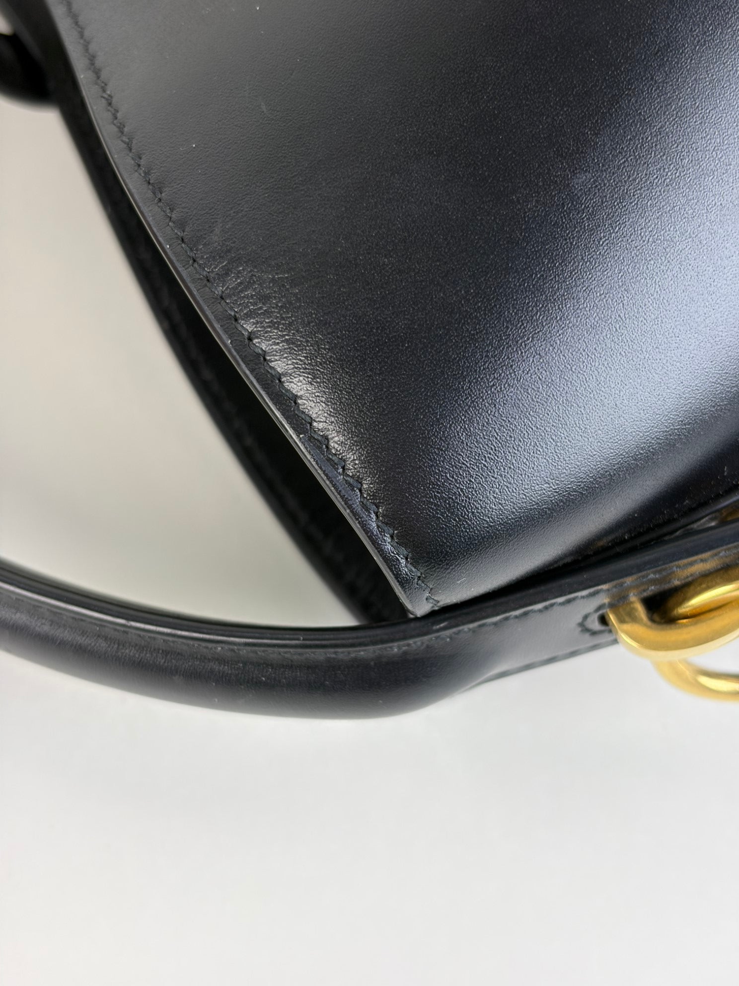 YSL black calfskin shiny leather le 37 small bucket bag