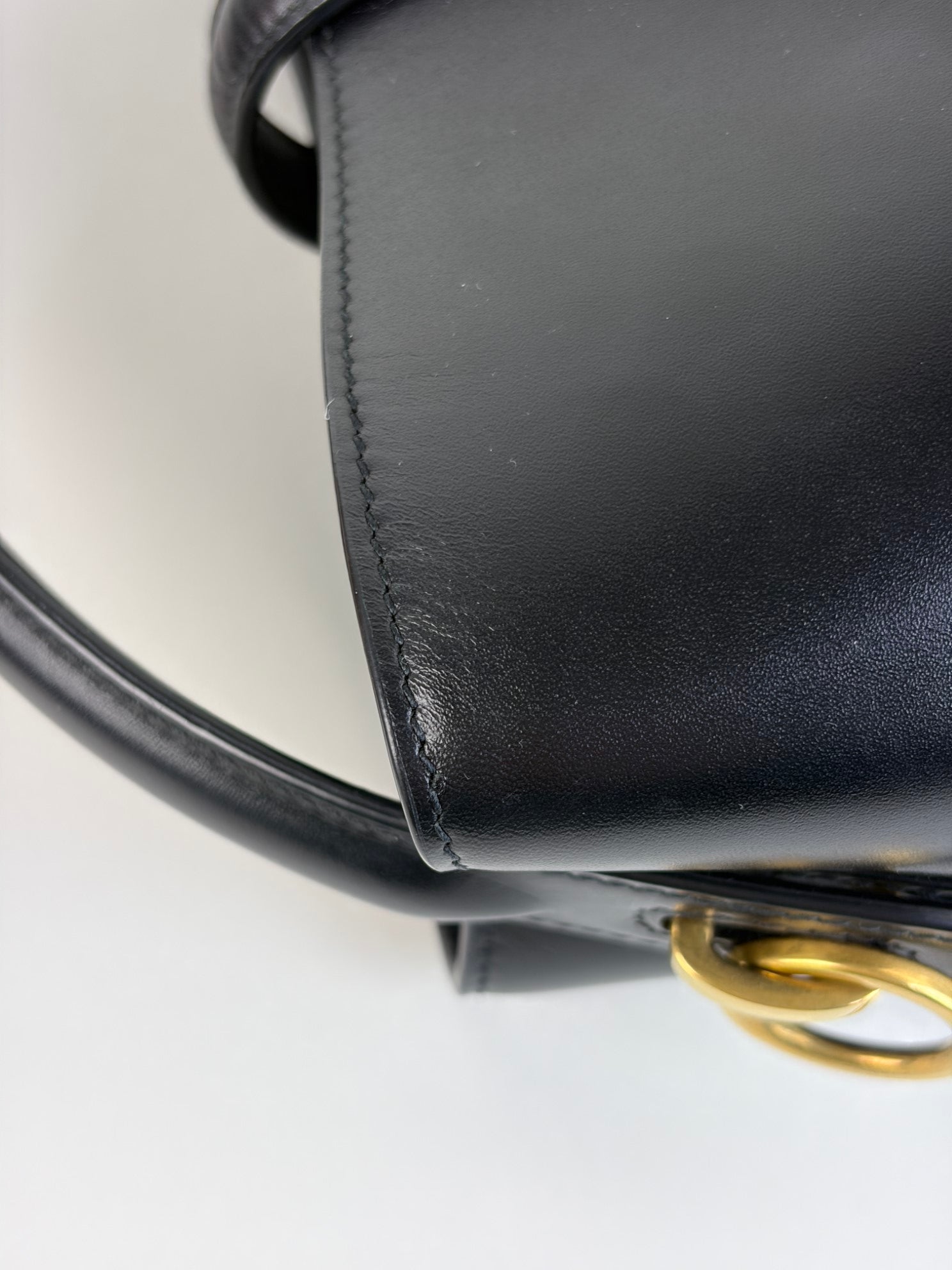 YSL black calfskin shiny leather le 37 small bucket bag