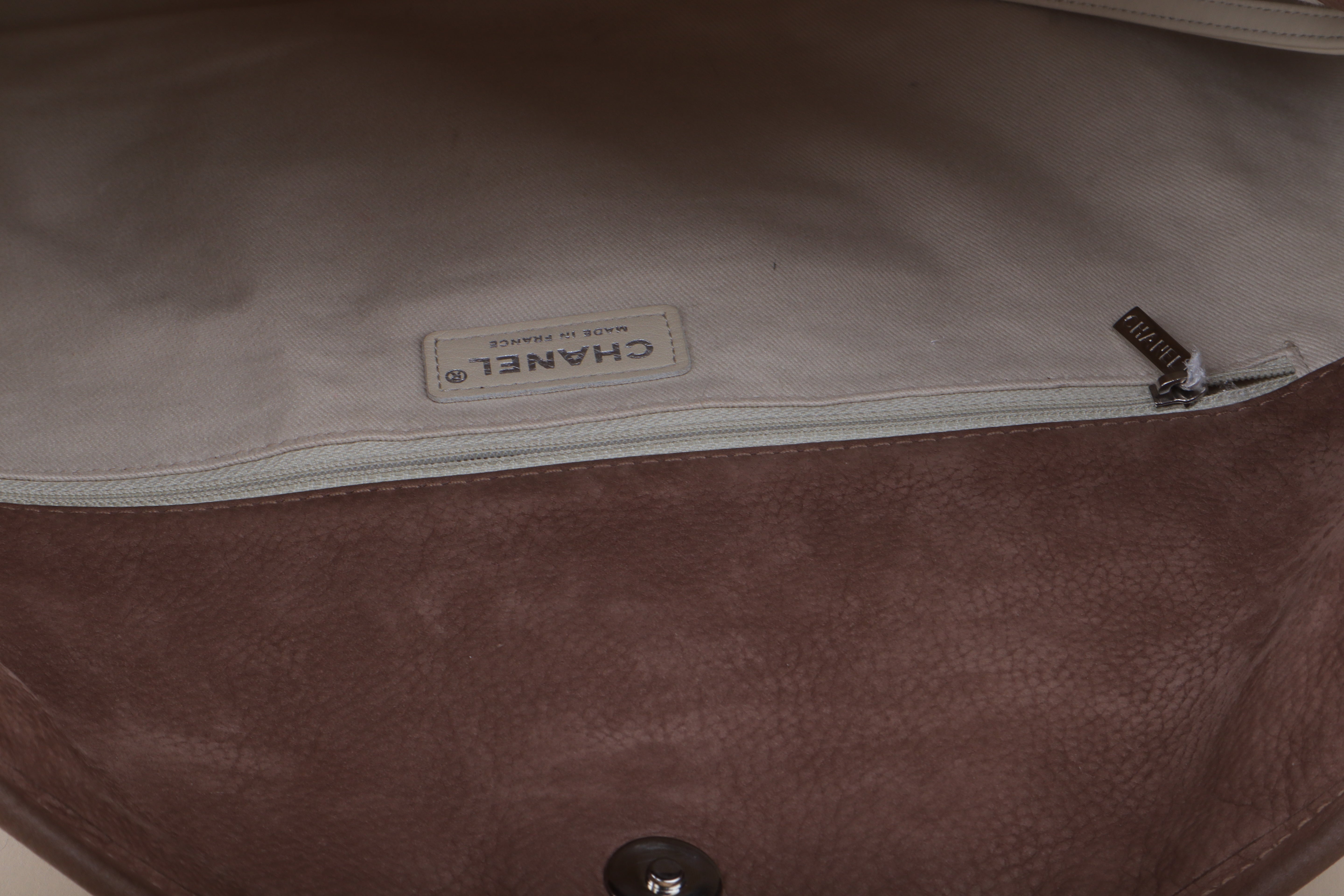 Chanel Brown Large French Riviera Hobo Shoulder Bag