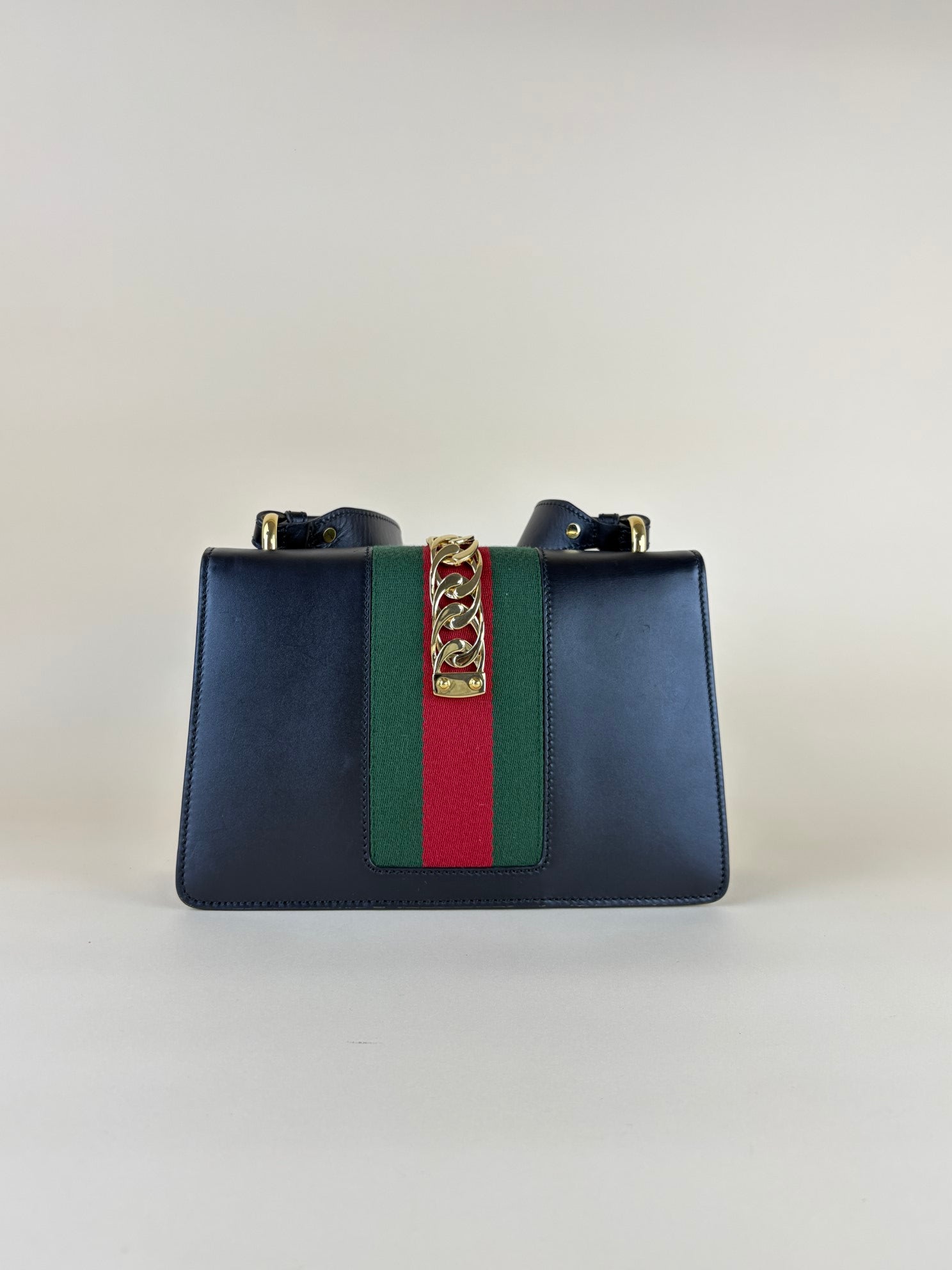 Gucci Black Small Sylvie Strap Web Ophidia Bag