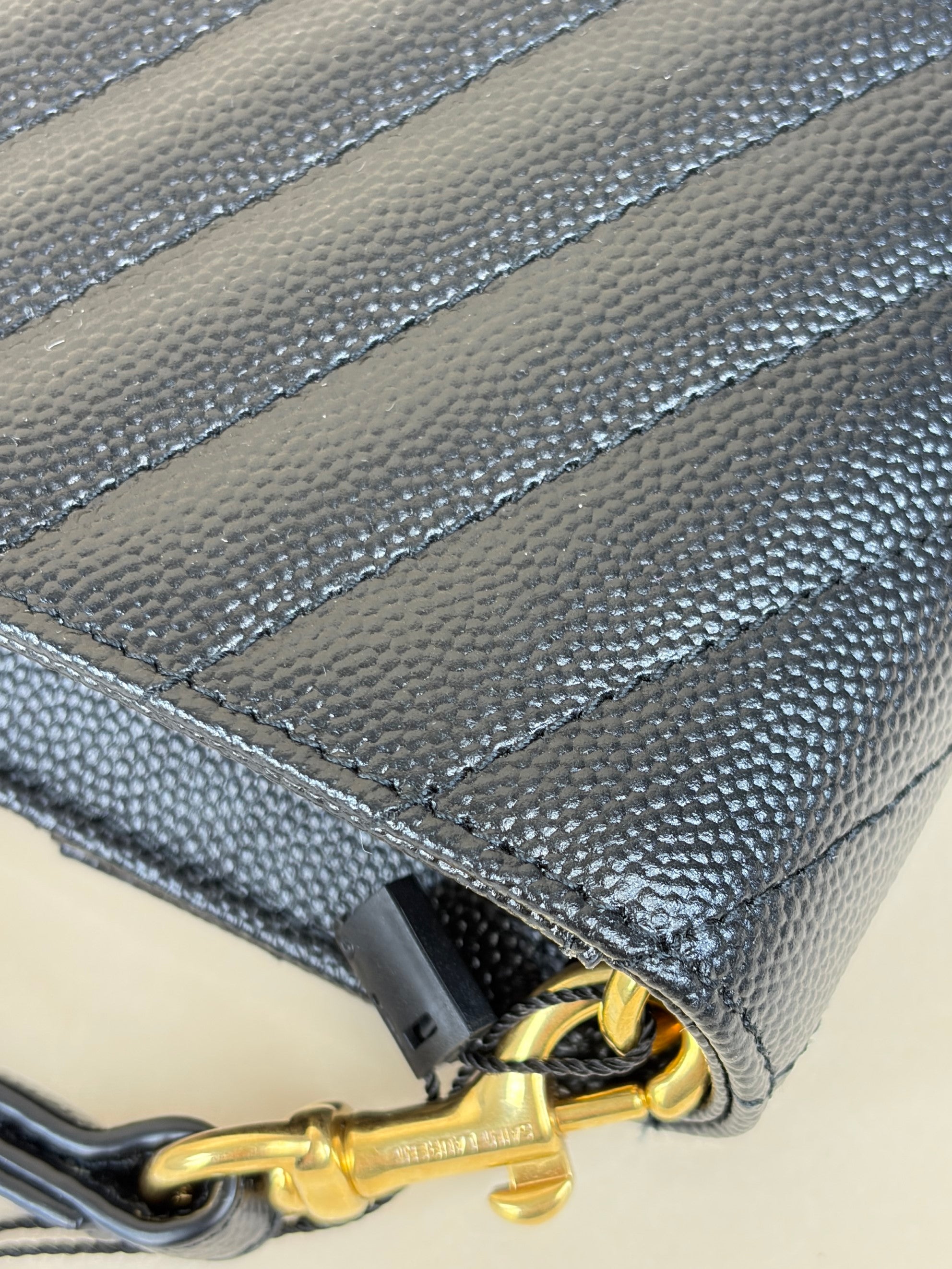 YSL Black Cassandre Envelope Pouch