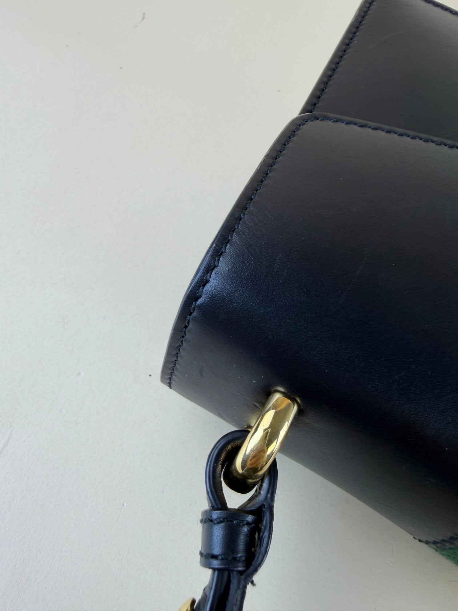 Gucci Black Small Sylvie Strap Web Ophidia Bag