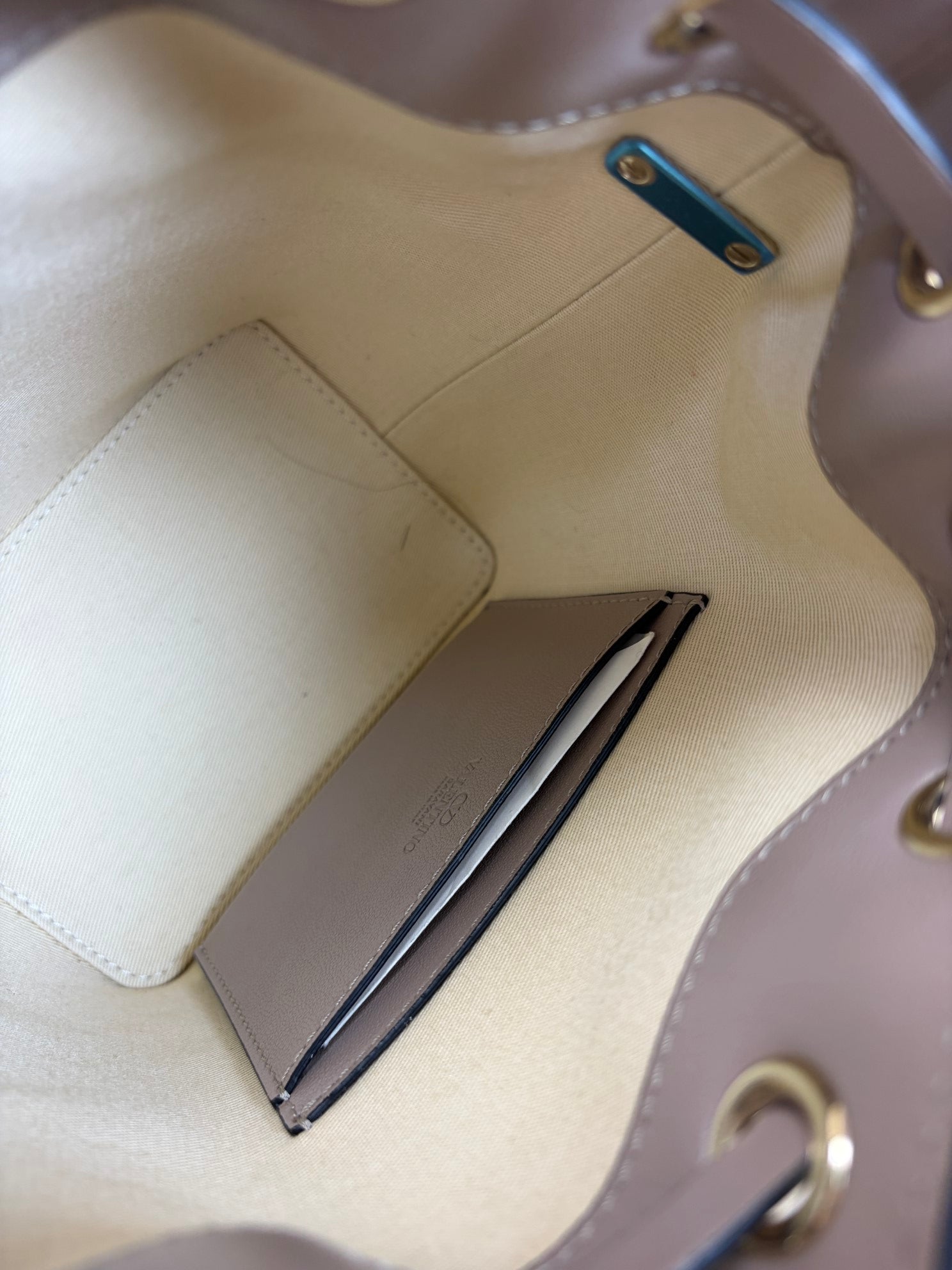 Valentino Nude Vlogo Walk Bucket Bag with Strap