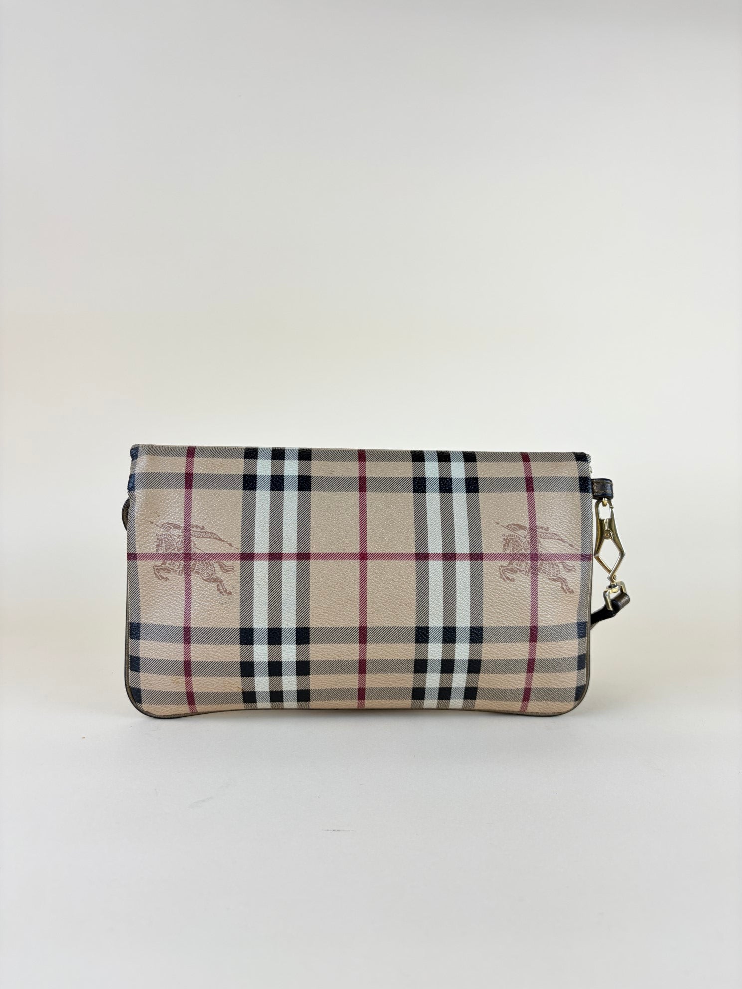 Burberry Metallic Adoline Haymarket Fold Over Clutch