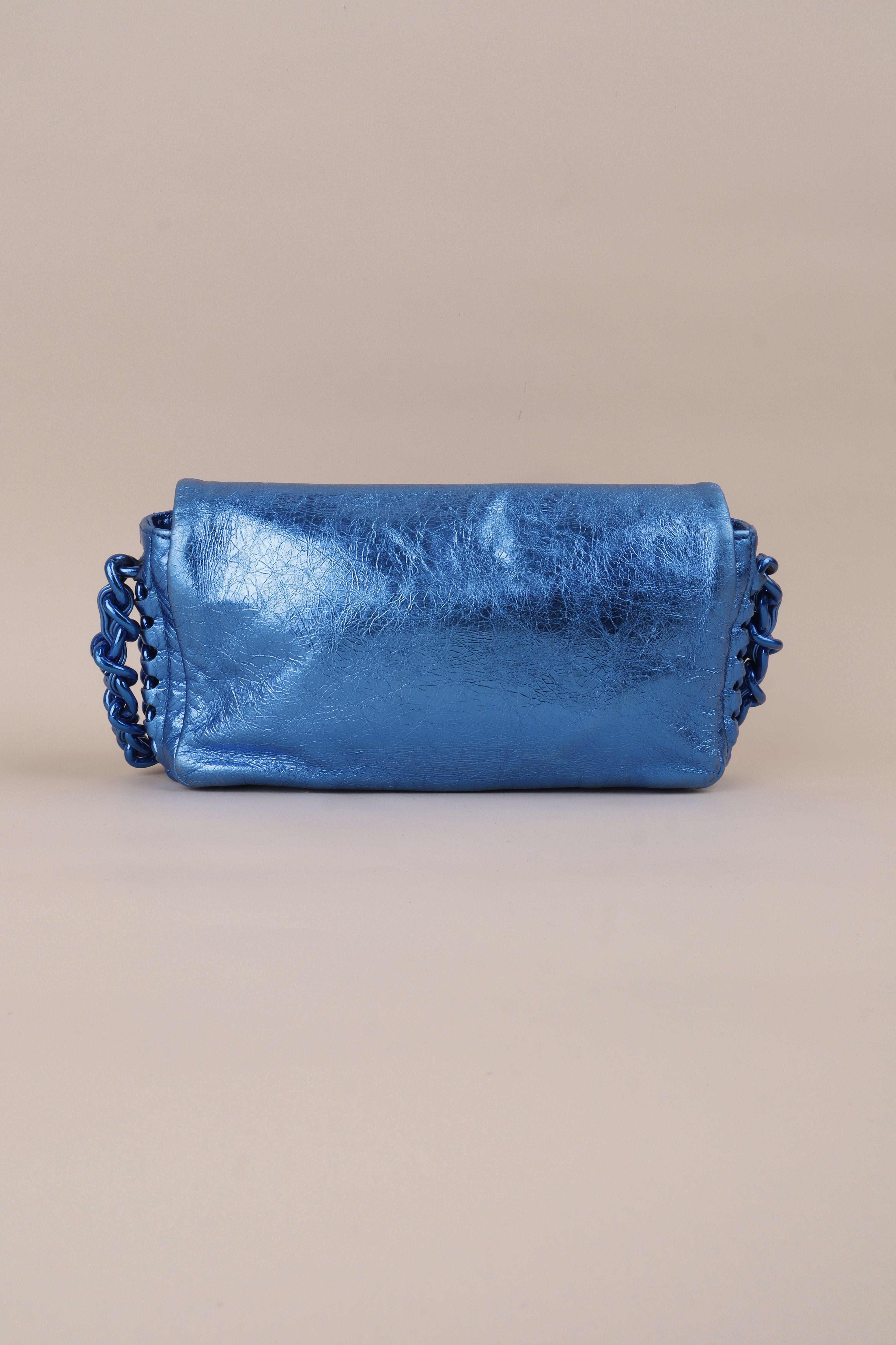 Chanel Metallic Blue CC Modern Chain Flap Shoulder Bag