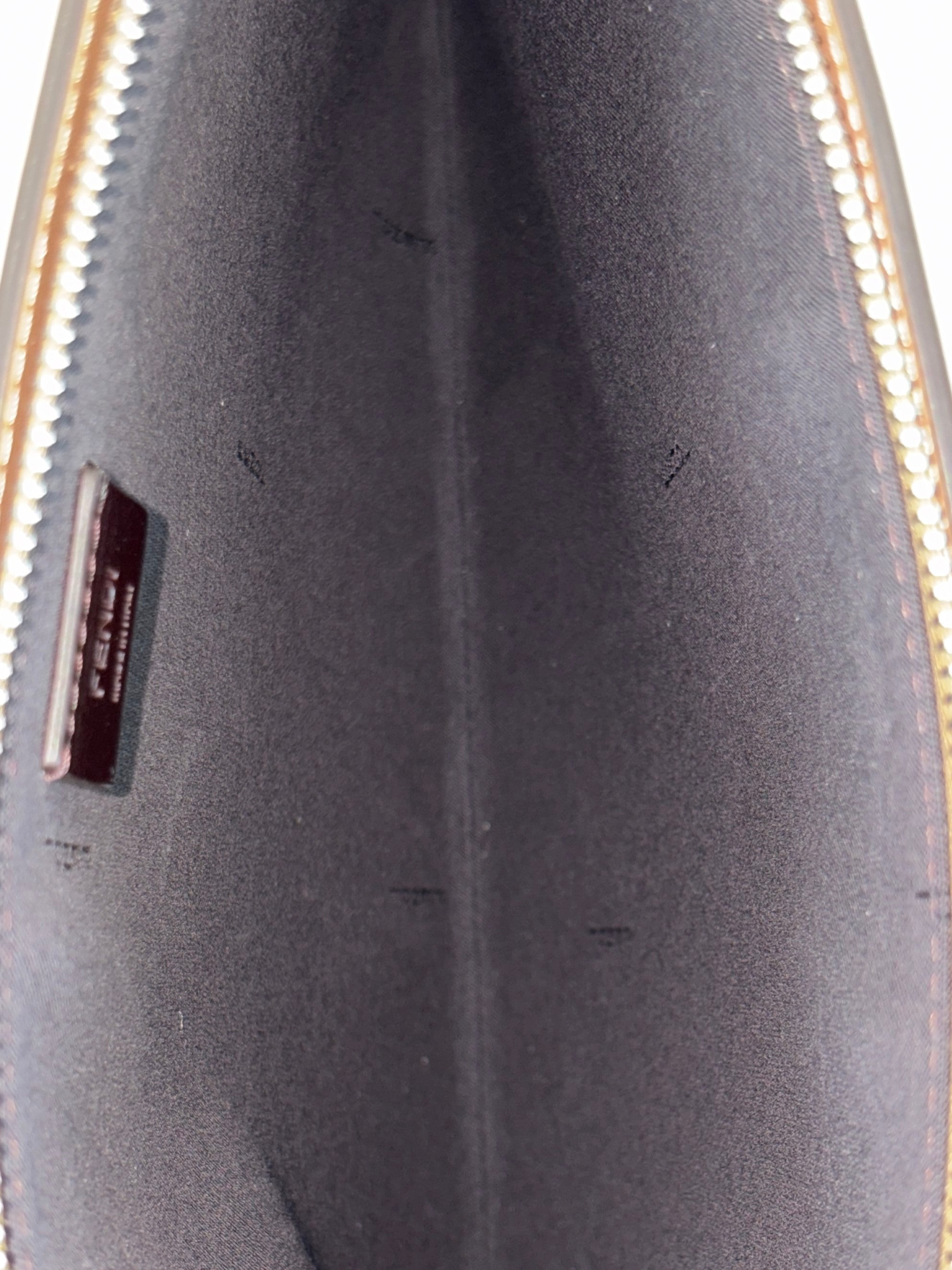 Fendi Brown Tobacco Jacquard FF Fabric Large Flat Pouch