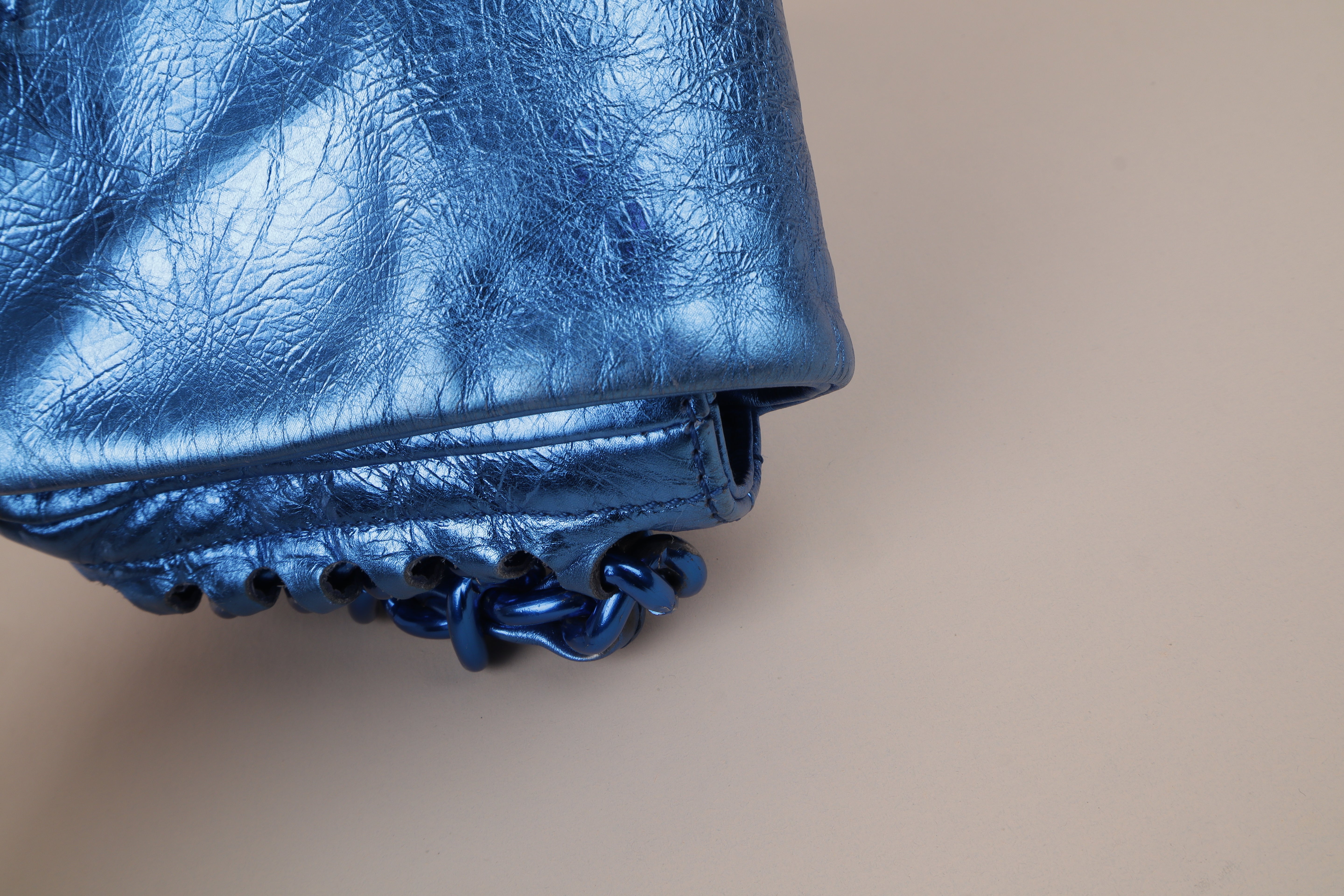 Chanel Metallic Blue CC Modern Chain Flap Shoulder Bag