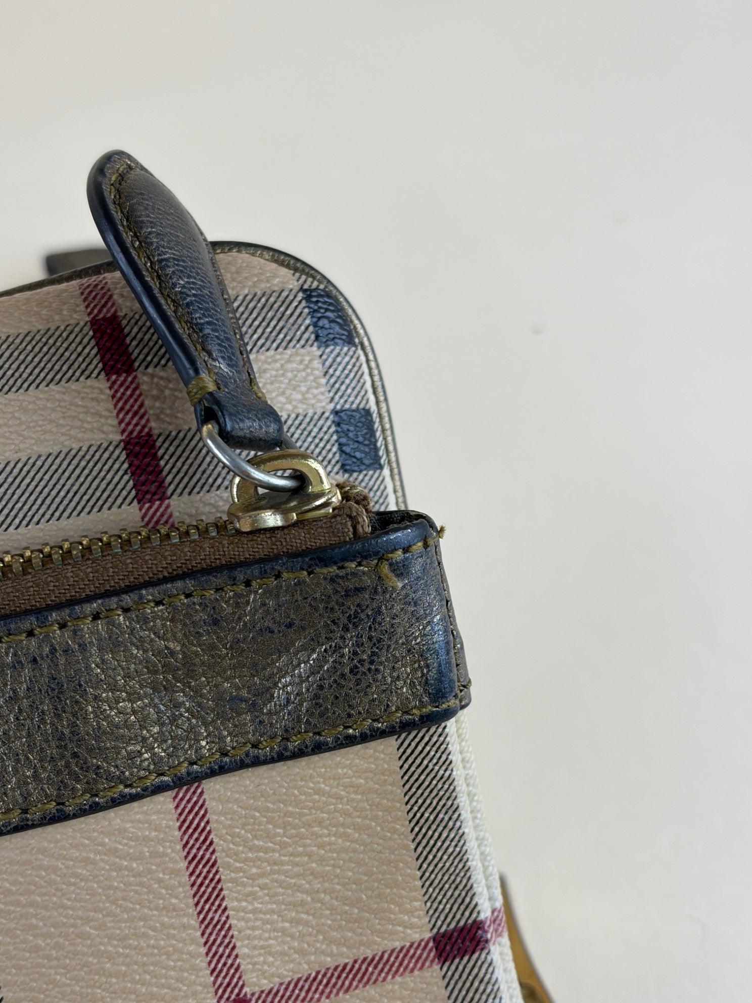 Burberry Metallic Adoline Haymarket Fold Over Clutch