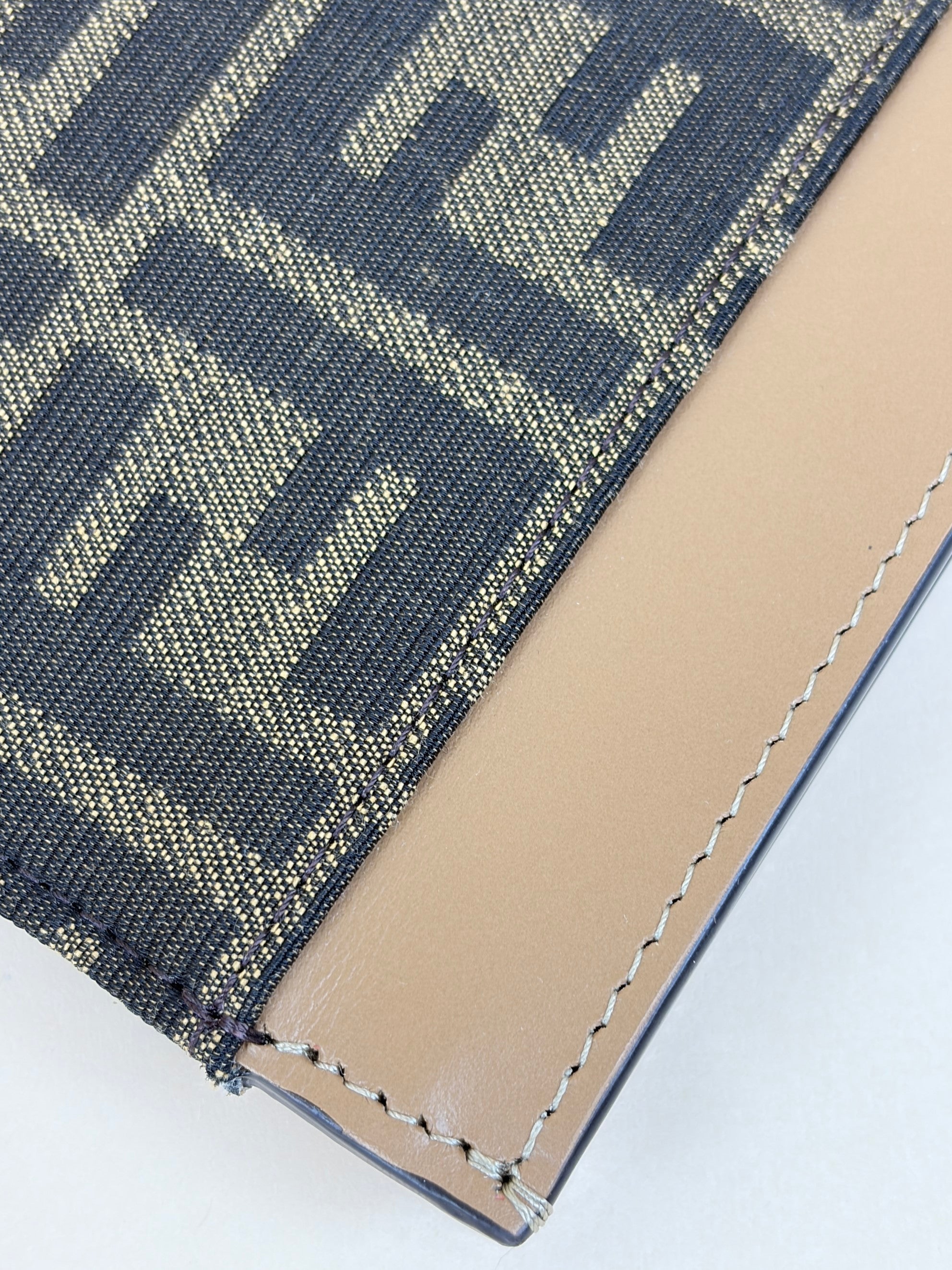 Fendi Brown Tobacco Jacquard FF Flat Medium Pouch