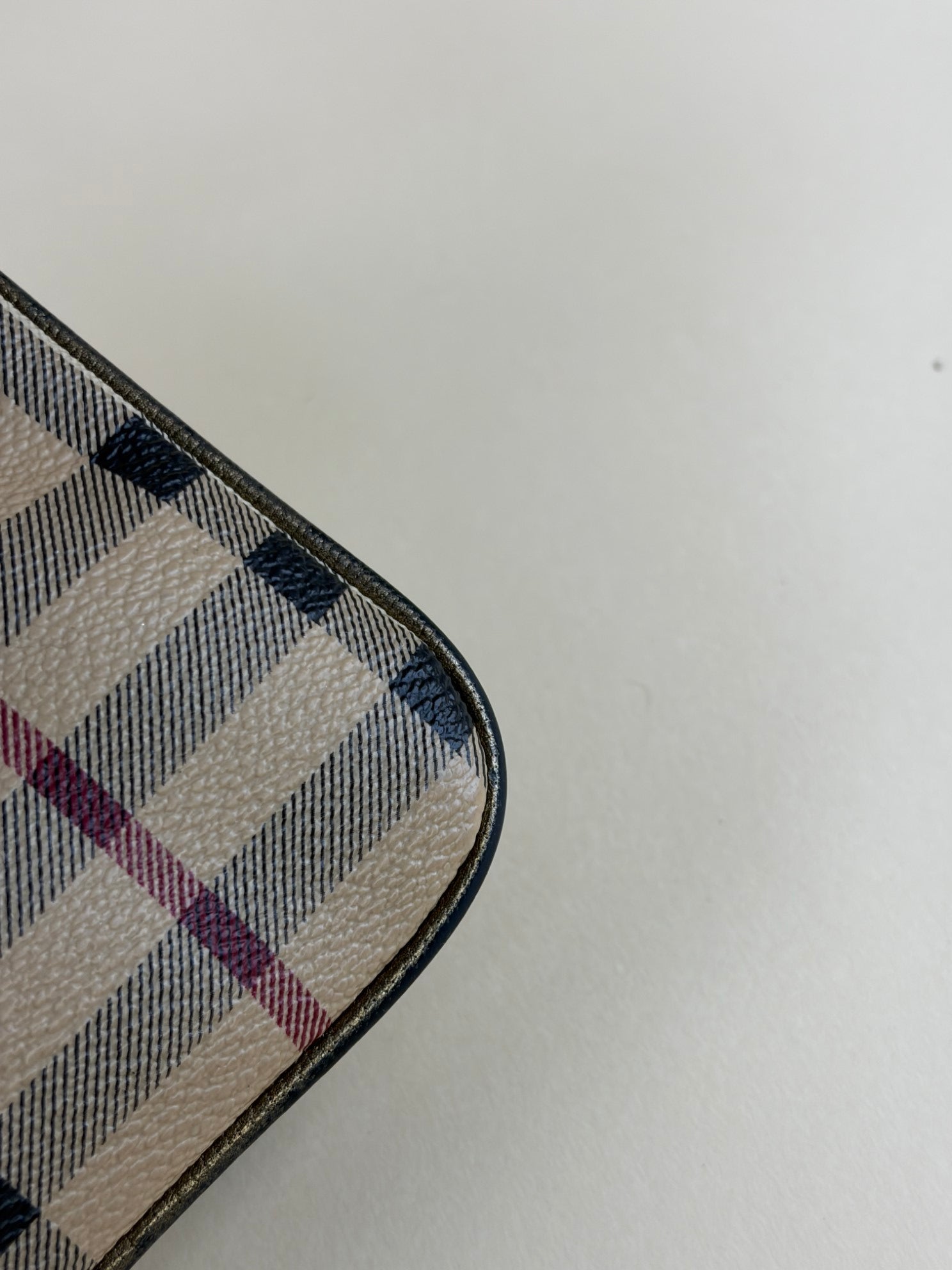 Burberry Metallic Adoline Haymarket Fold Over Clutch