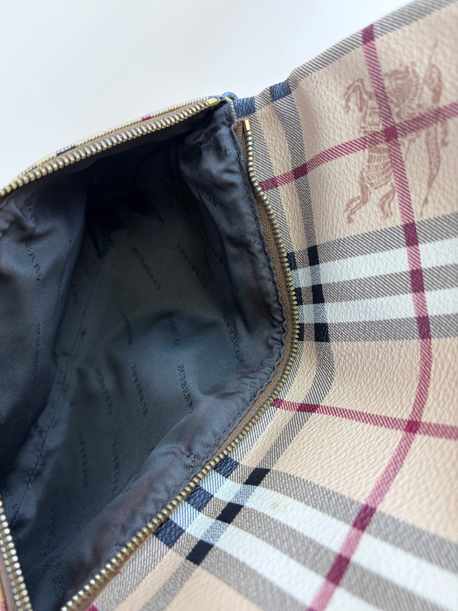 Burberry Metallic Adoline Haymarket Fold Over Clutch