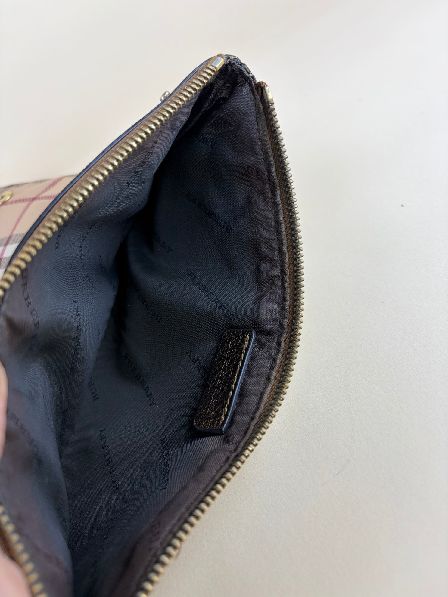 Burberry Metallic Adoline Haymarket Fold Over Clutch