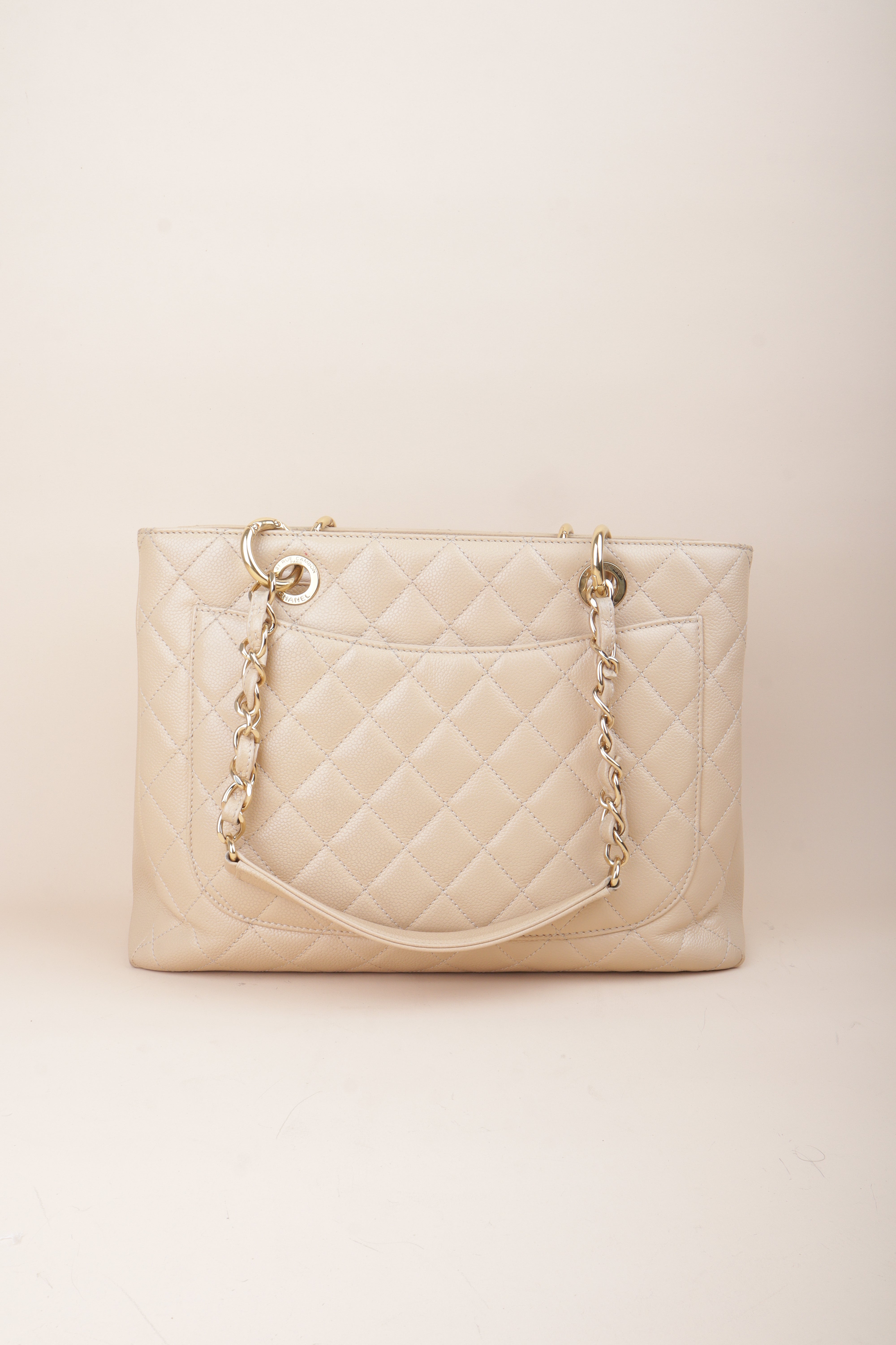 Chanel Beige GST Quilted Tote Bag