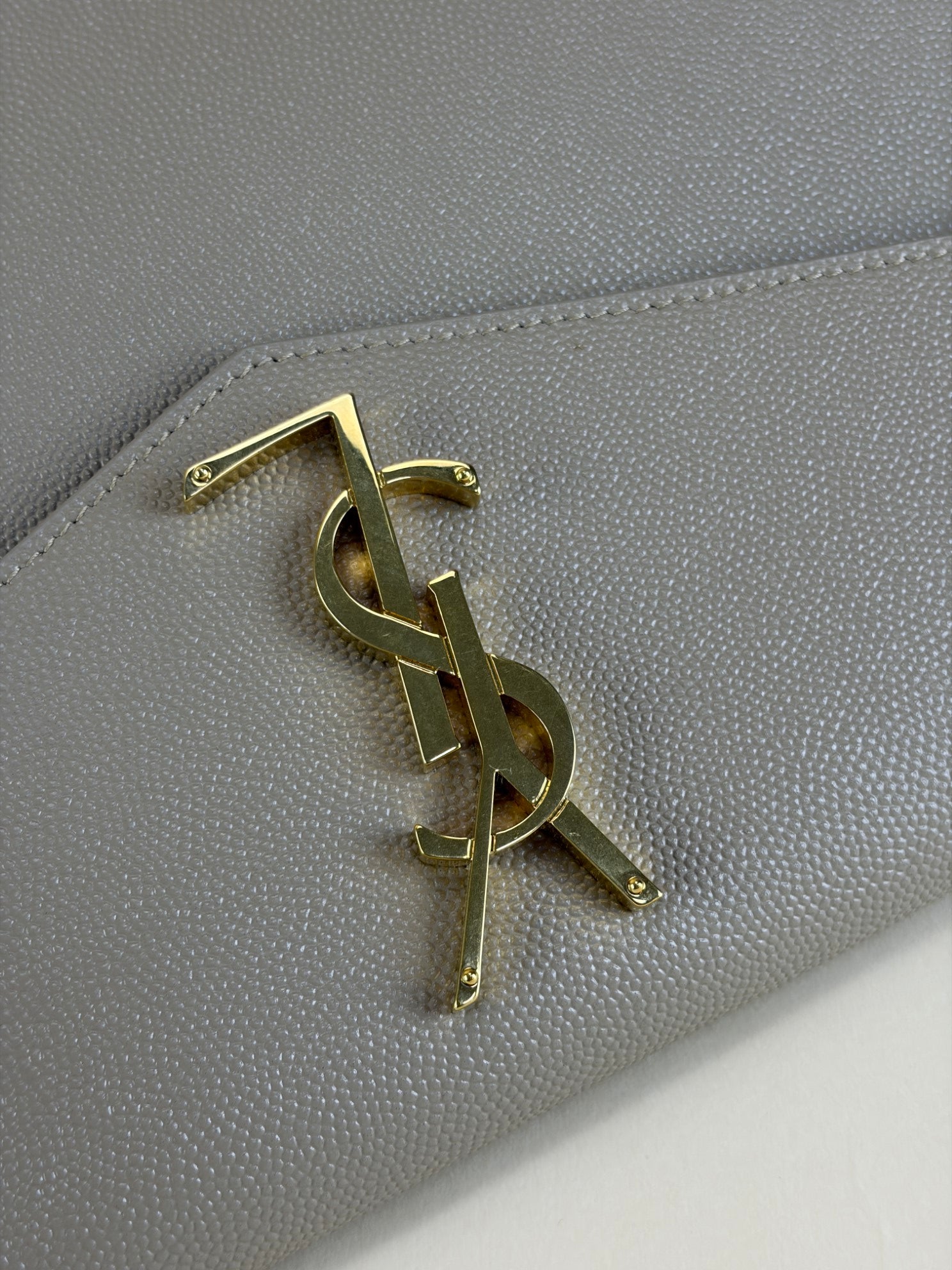 YSL Beige Uptown Pouch