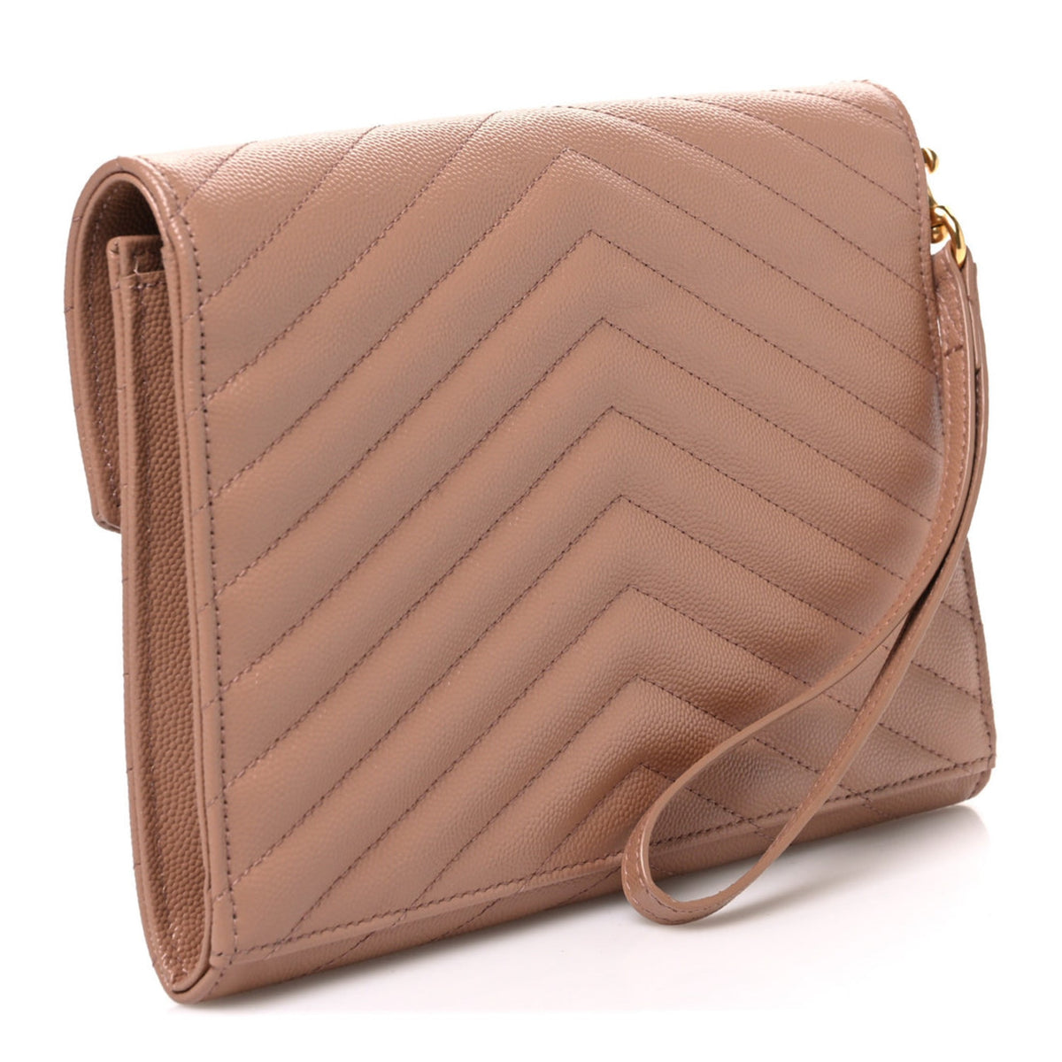 ysl vintage peach grain de poudre leather Cassandre flap