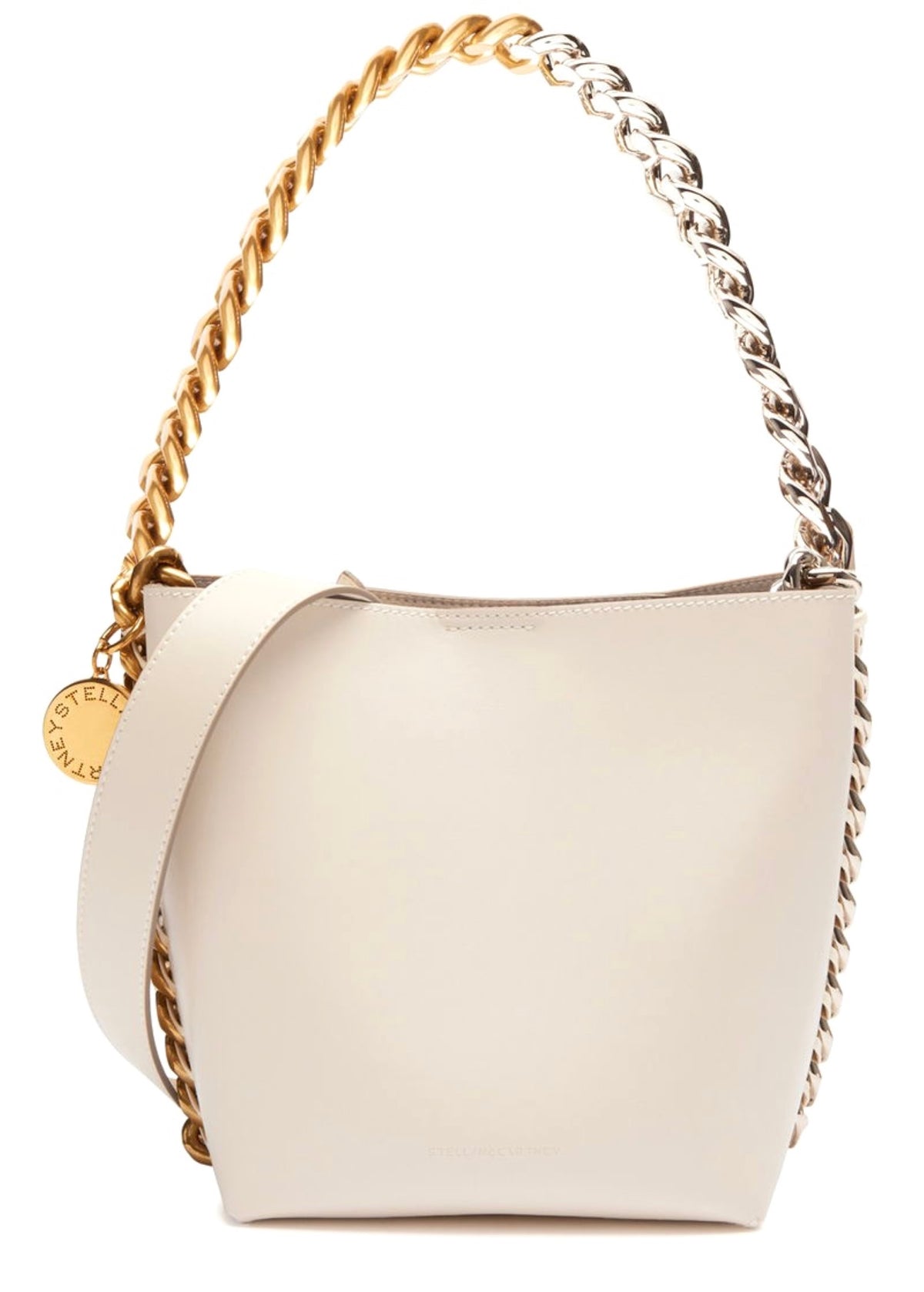 Stella McCartney pure white Frayme bucket Bag