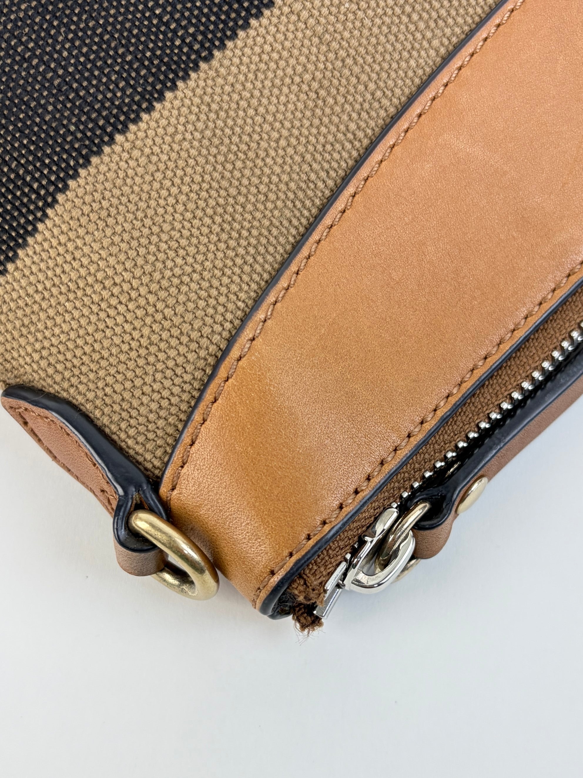 Burberry Peyton House Check canvas and brown leather
