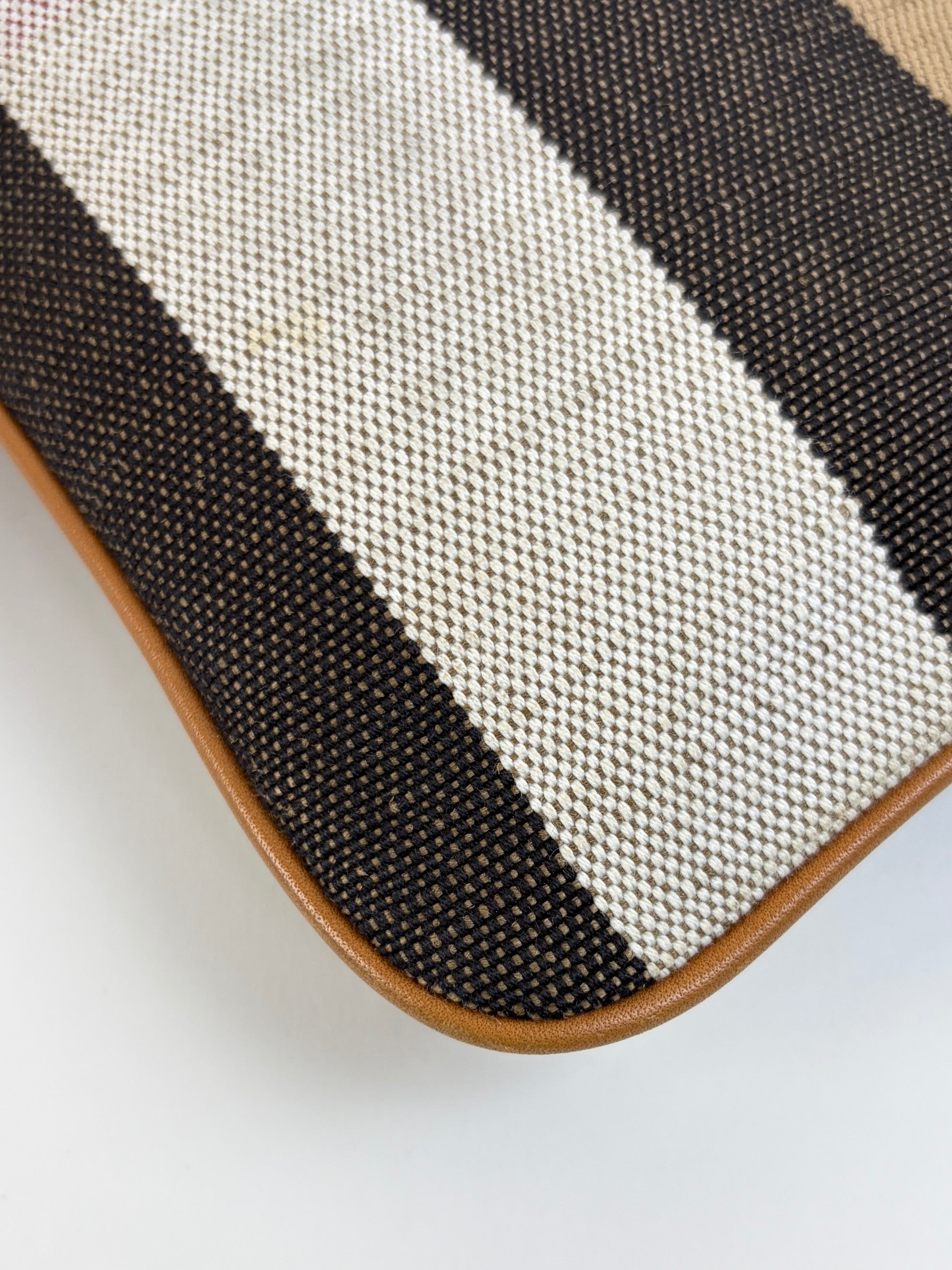 Burberry Peyton House Check canvas and brown leather