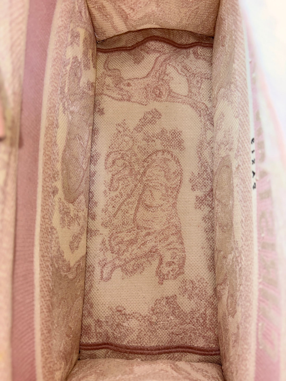 Christian Dior pink toile de Jouy reverse embroidery medium book tote bag