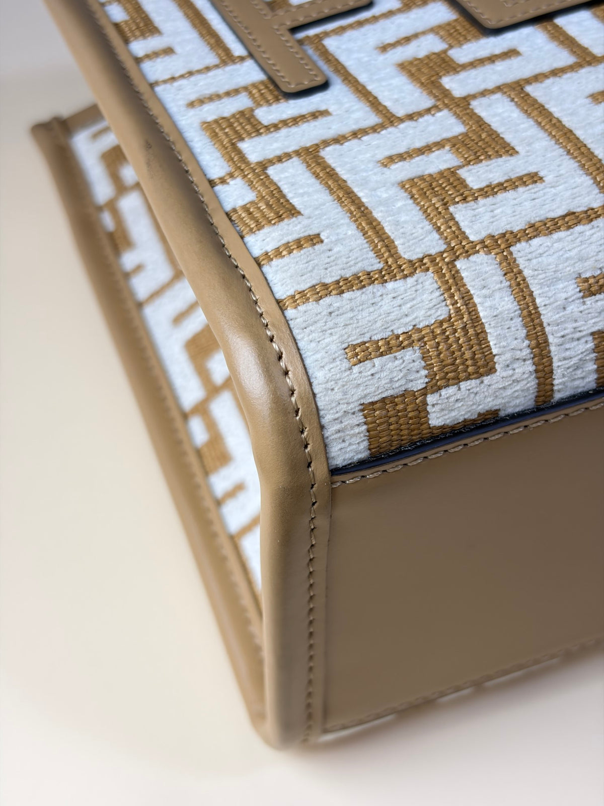 Fendi white/beige raffia and Caniglia Sunshine small tote bag