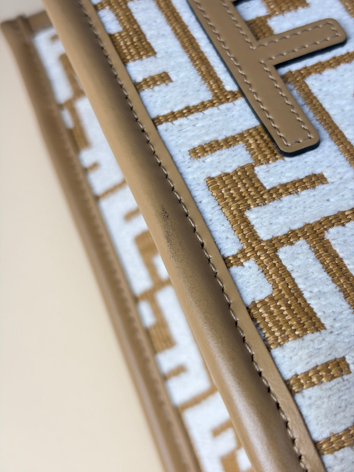 Fendi white/beige raffia and Caniglia Sunshine small tote bag
