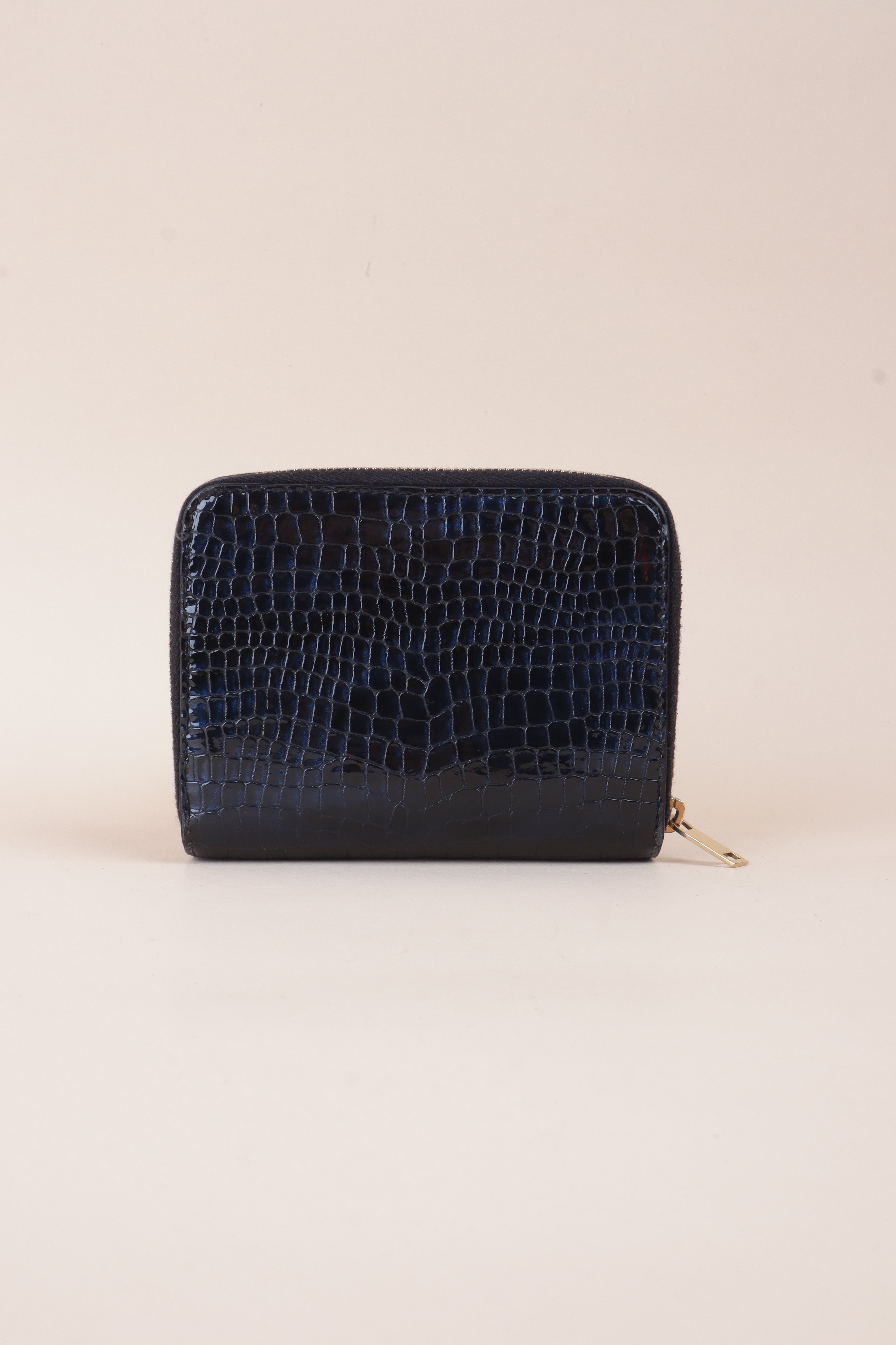 YSL WALLET CROCODILE Embossed BLACK
