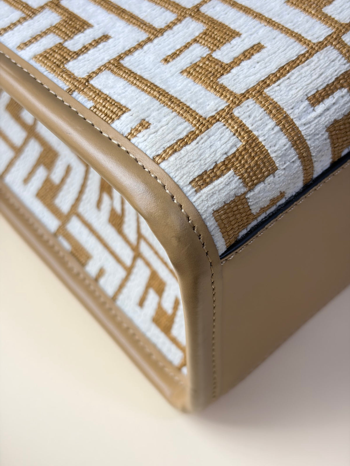 Fendi white/beige raffia and Caniglia Sunshine small tote bag