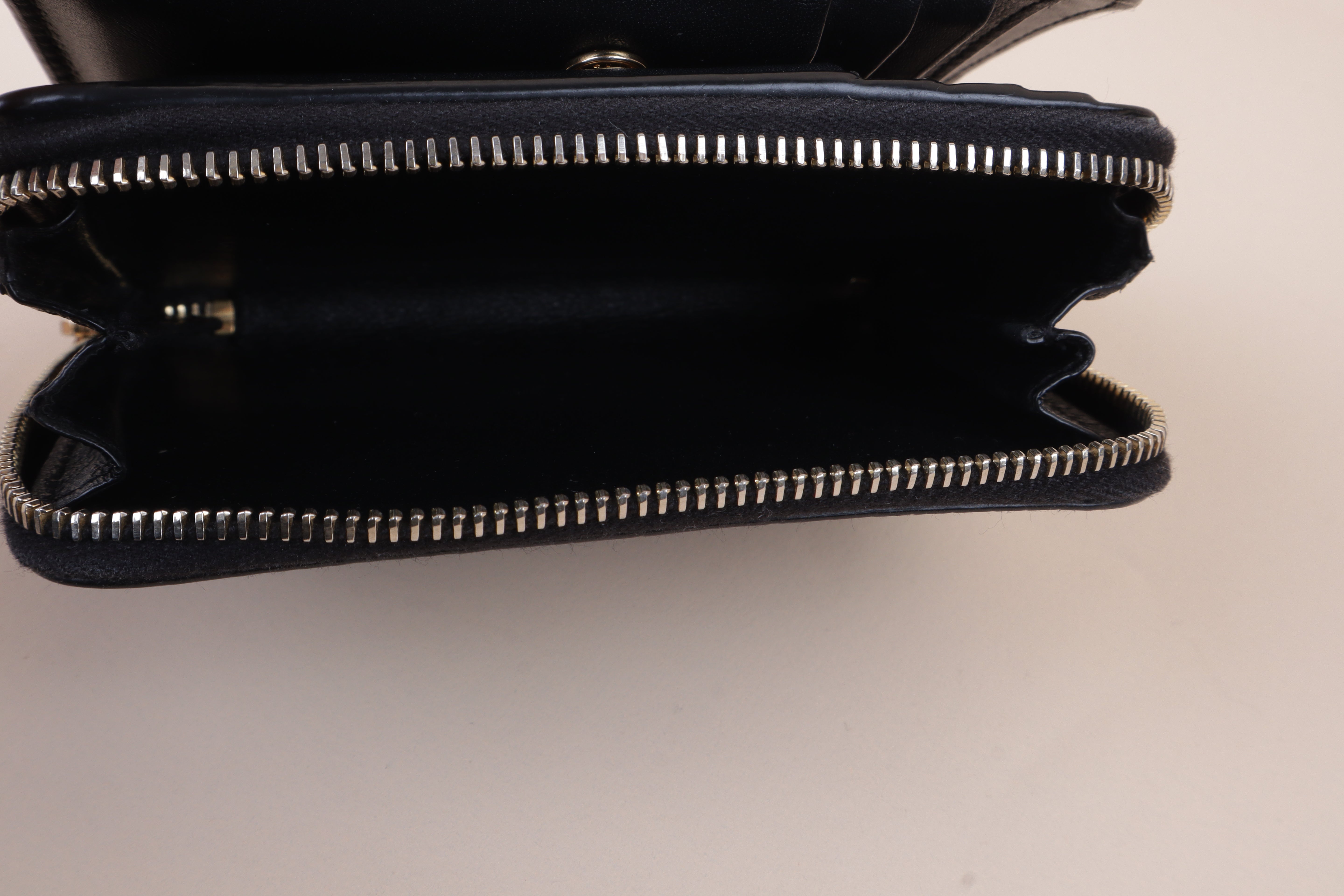 YSL WALLET CROCODILE Embossed BLACK