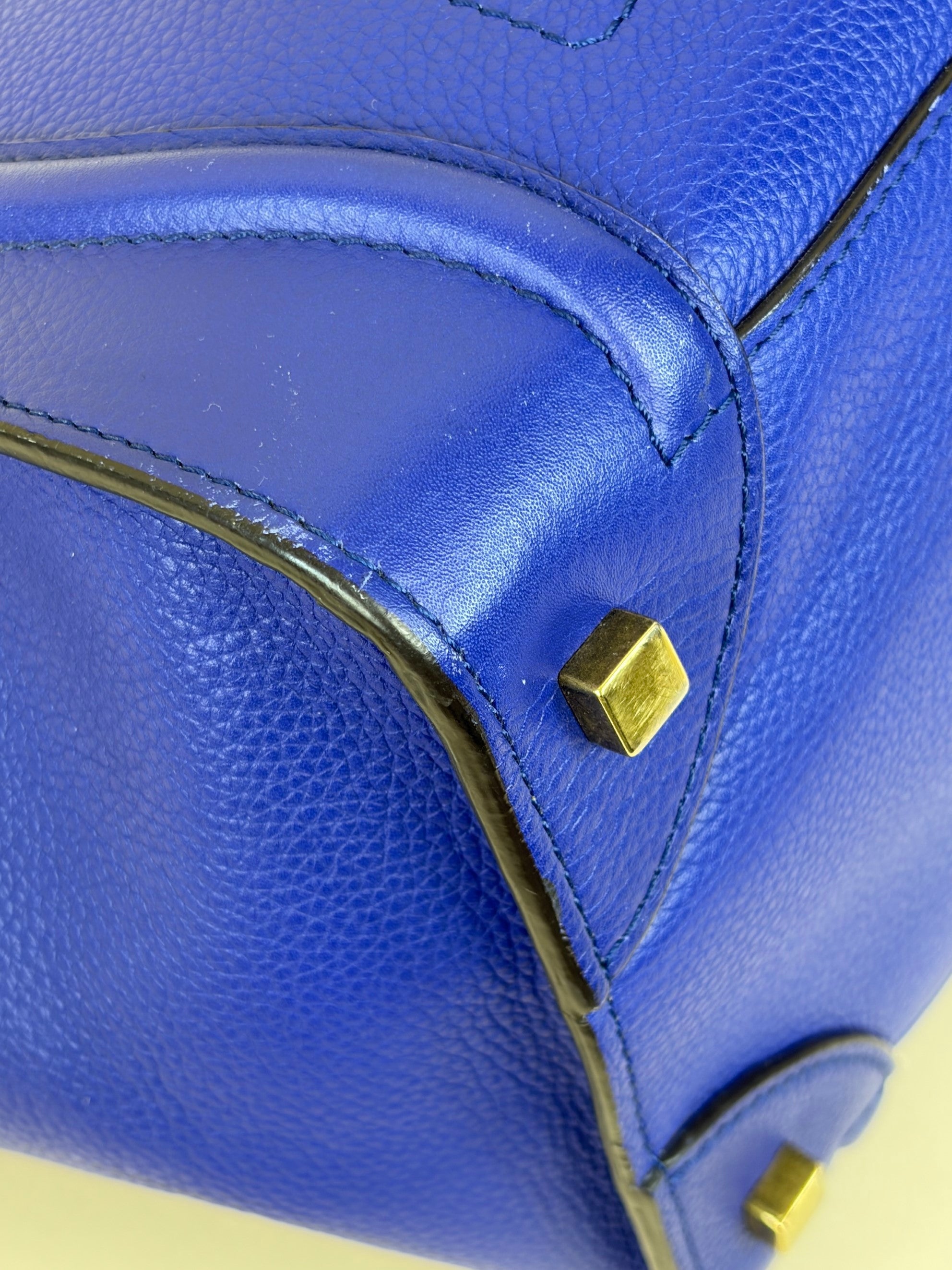 Celine Blue Mini Luggage Tote Bag