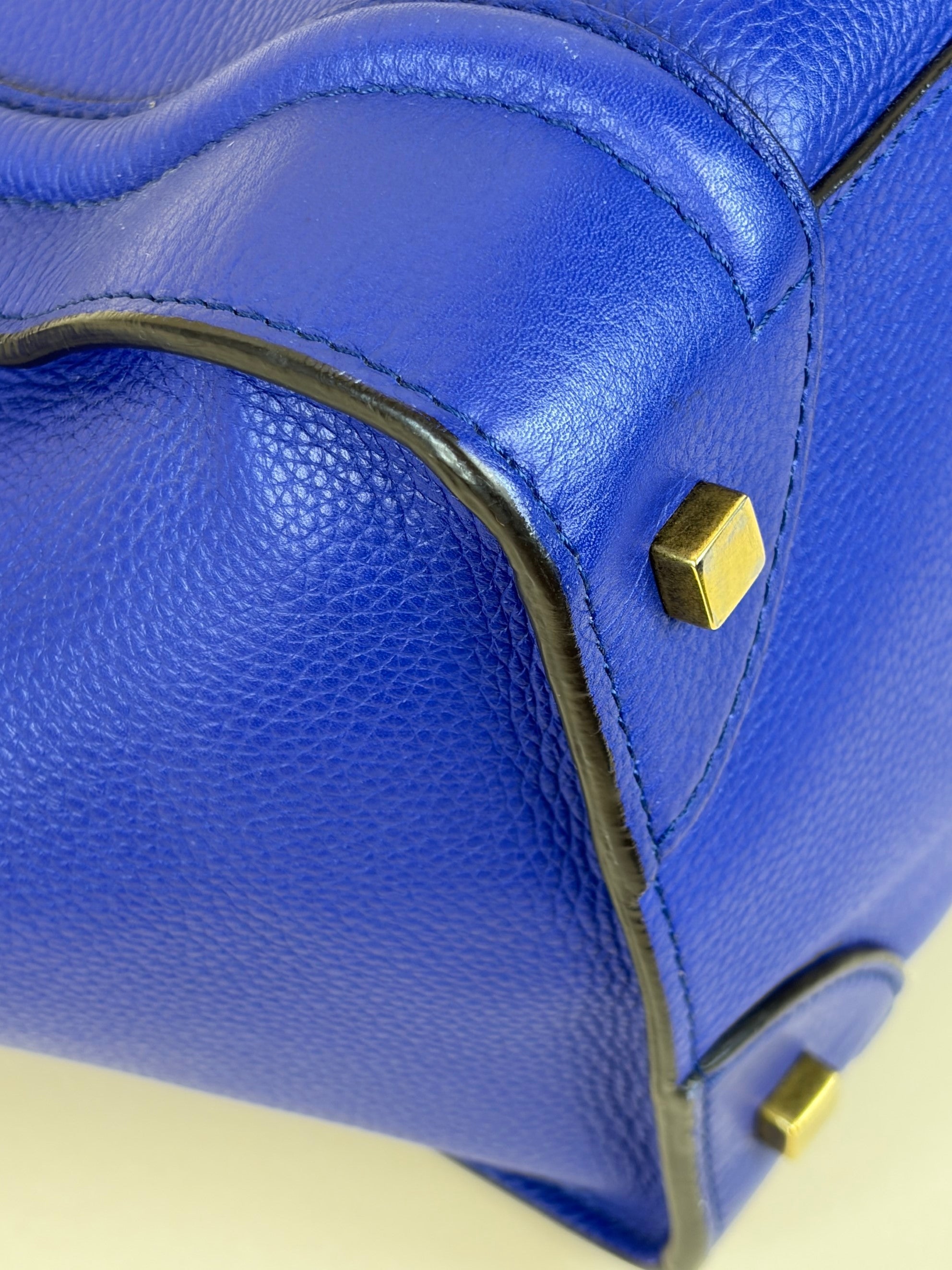 Celine Blue Mini Luggage Tote Bag