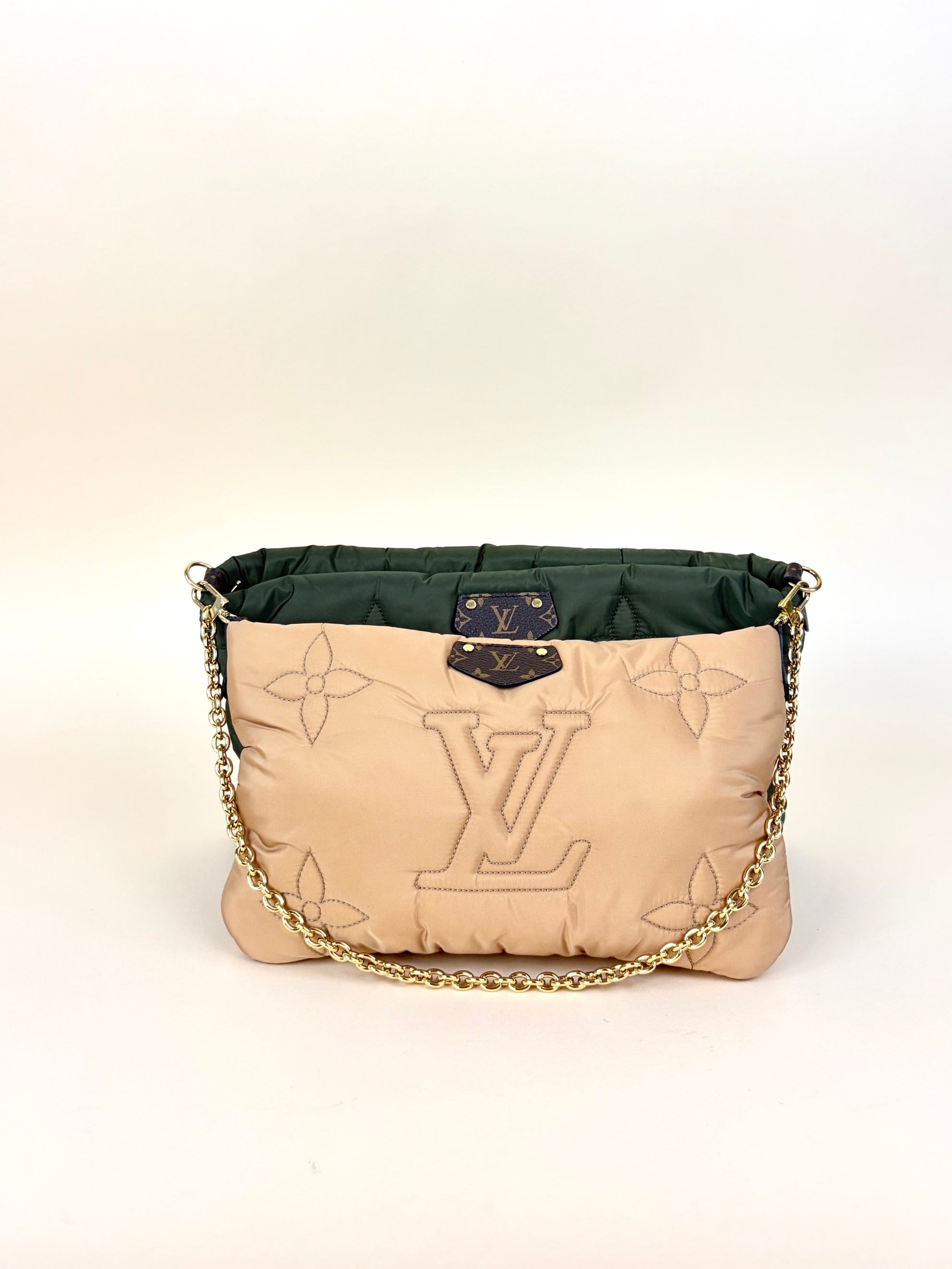 louis Vuitton Kaki beige econyl monogram maxi multi pochette