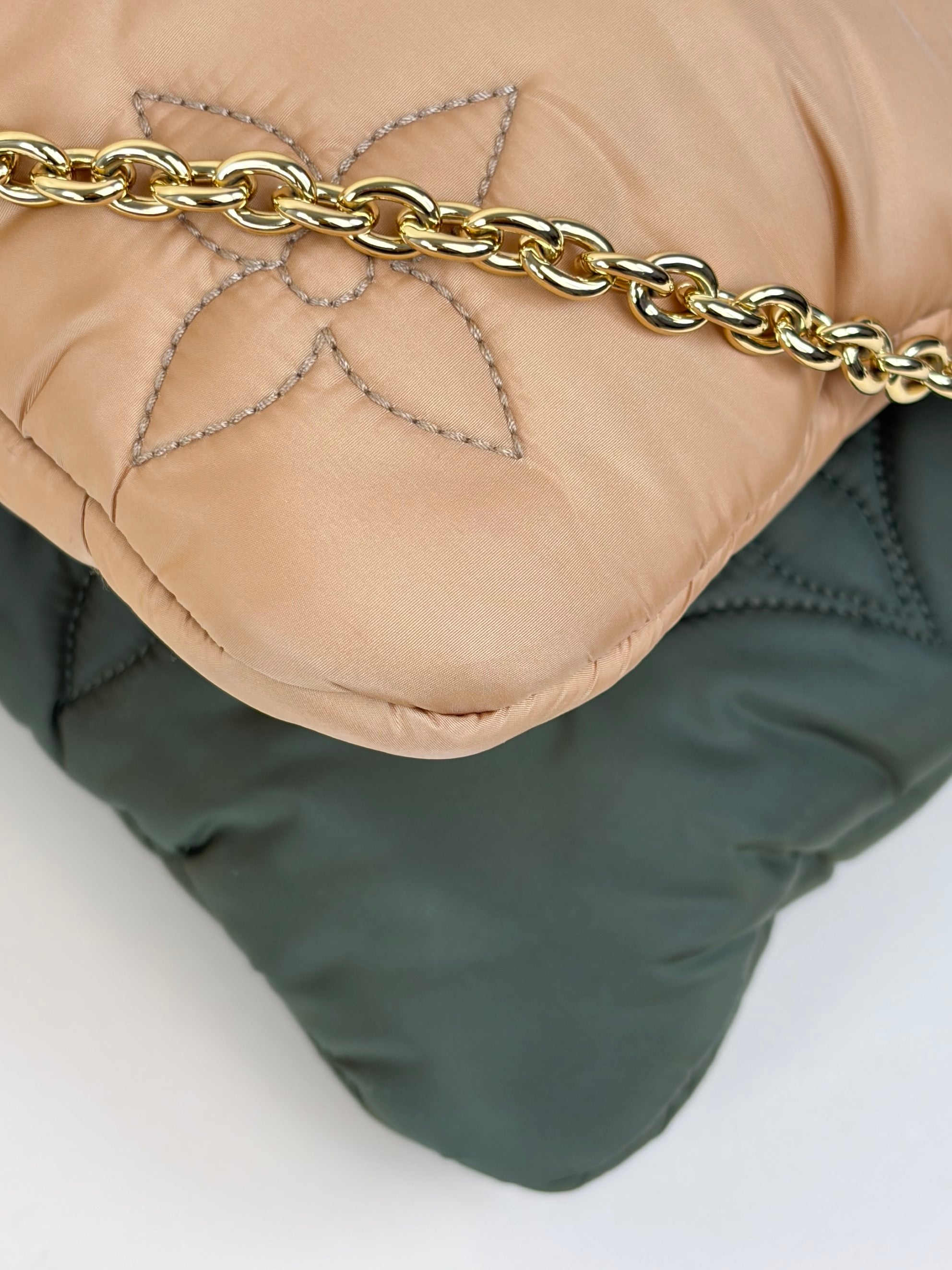 louis Vuitton Kaki beige econyl monogram maxi multi pochette