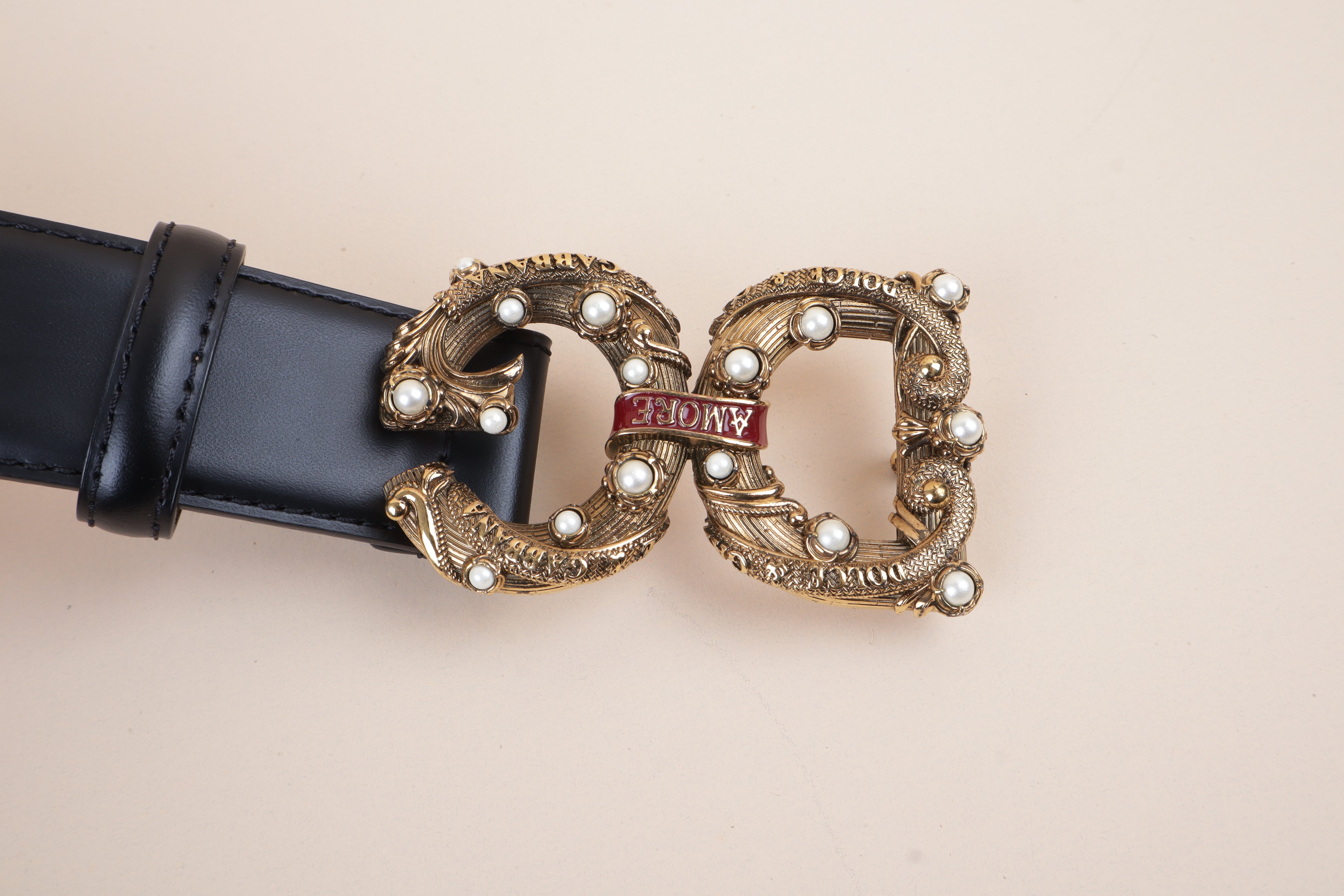 Dolce & Gabbana Black calfskin with DG logo