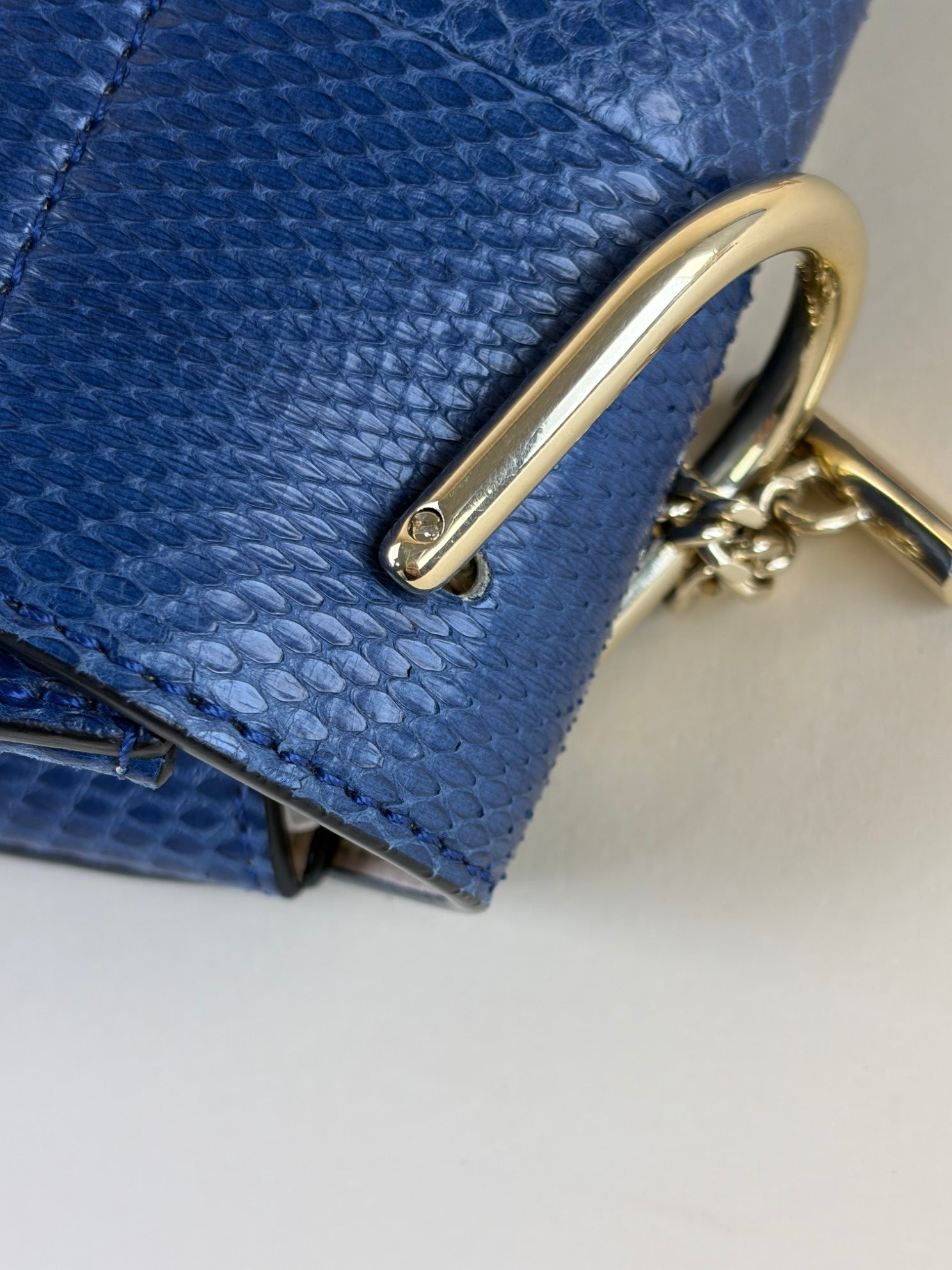 Chloe Blue Chakskin Drew Shoulder Bag