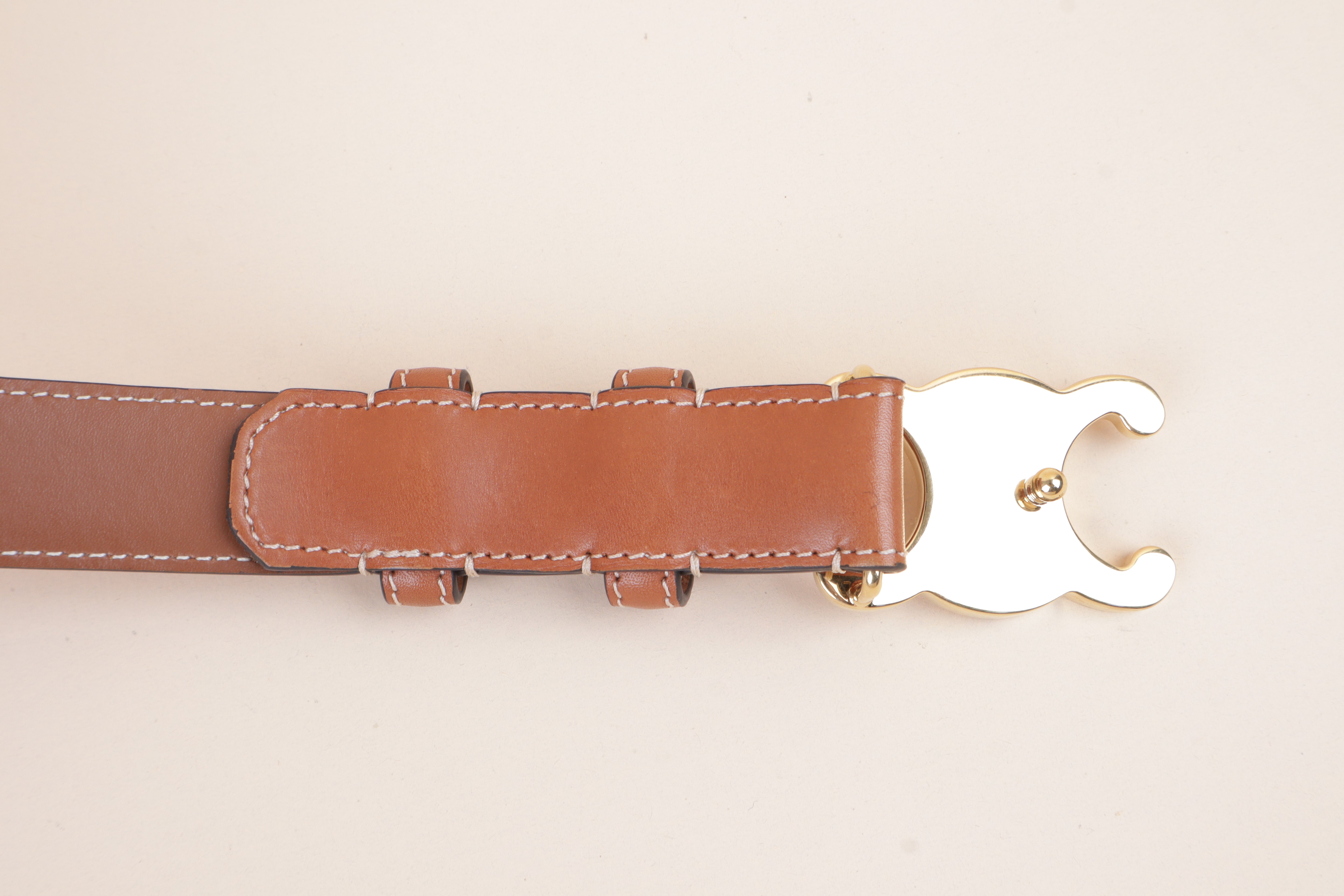 Celine camel Triomphe Belt