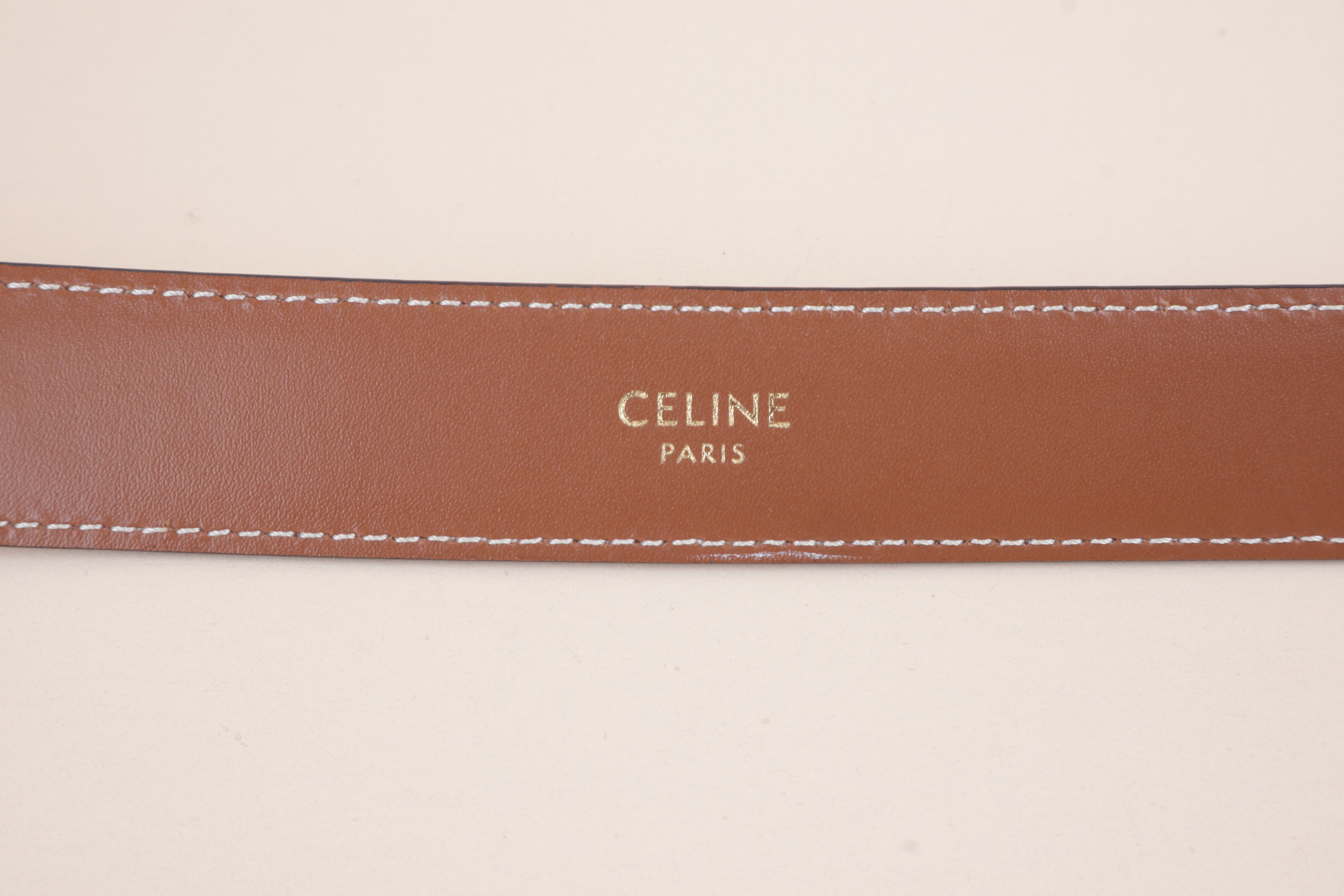 Celine camel Triomphe Belt