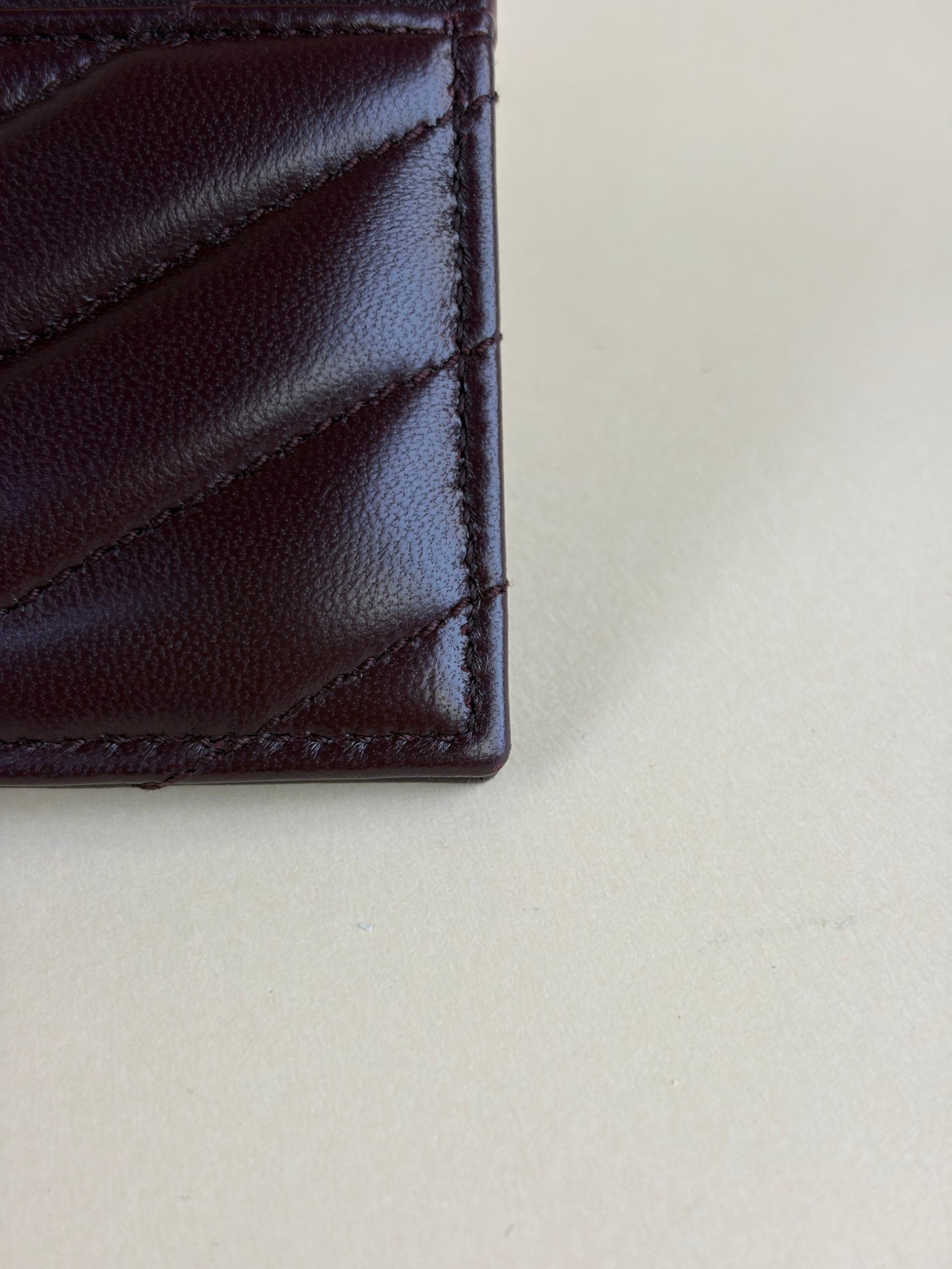 YSL Burgundy Cassandre Card Holder