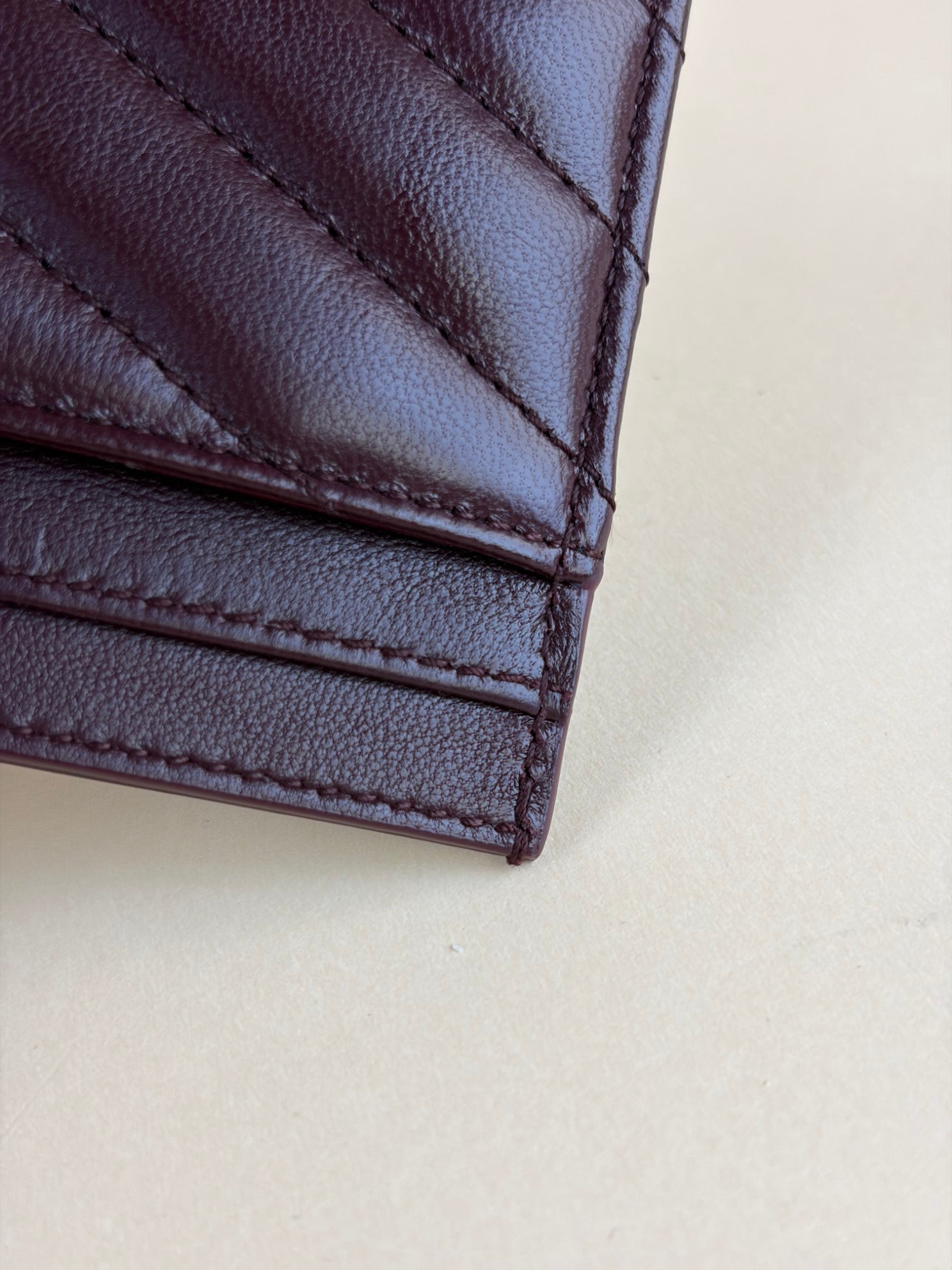 YSL Burgundy Cassandre Card Holder