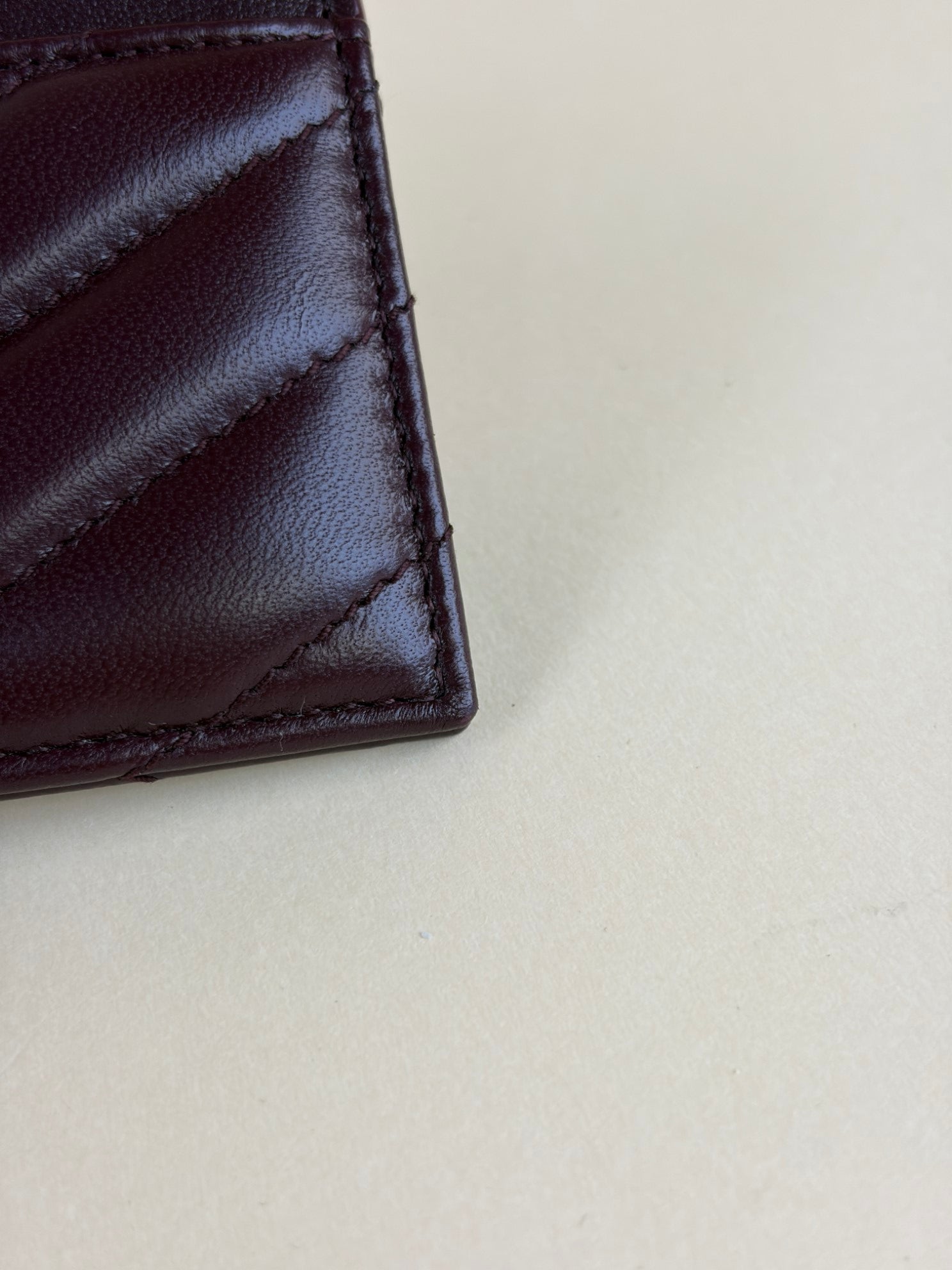 YSL Burgundy Cassandre Card Holder