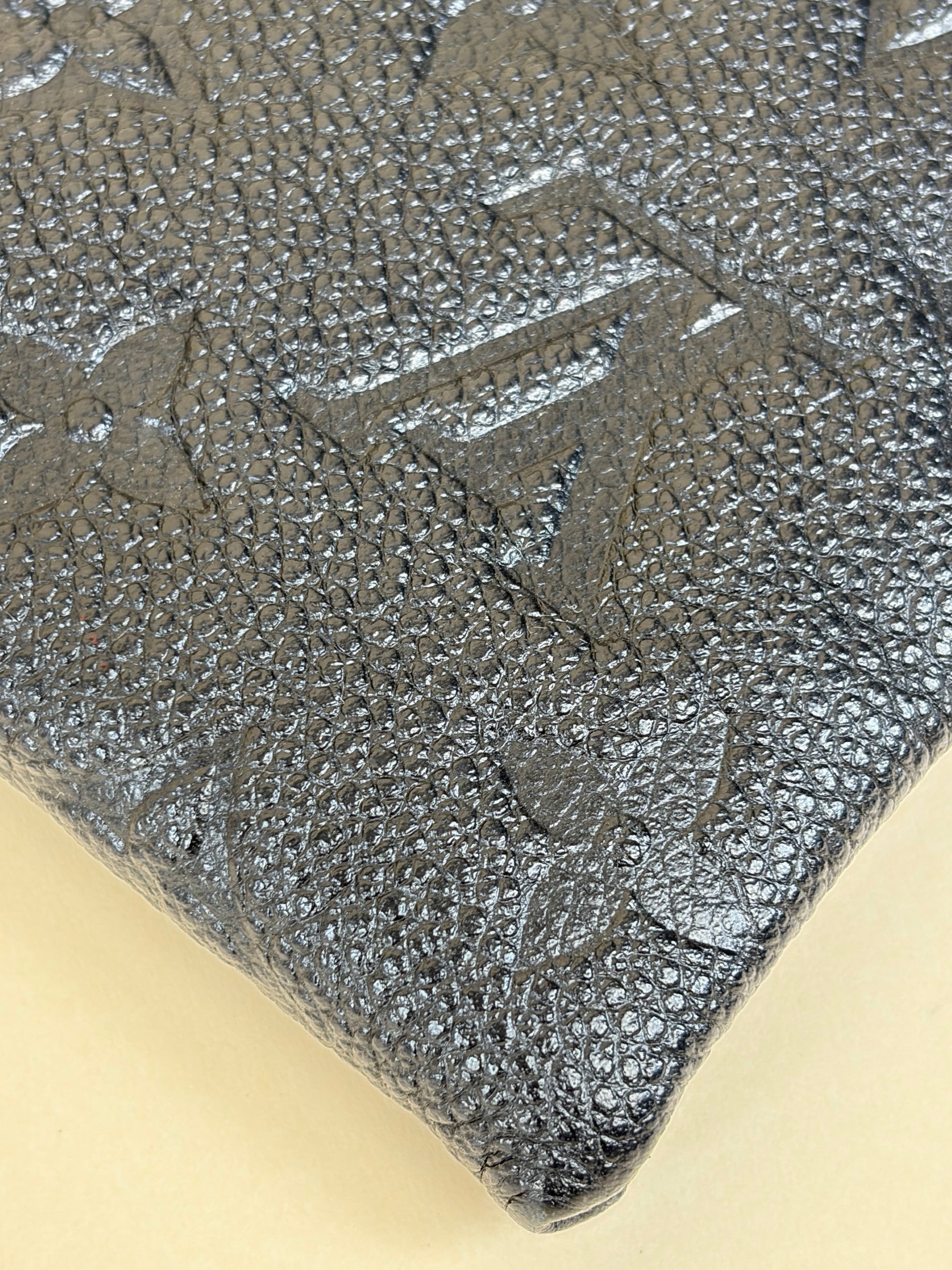 Louis Vuitton Black monogram Daily Imprinted Zip Clutch