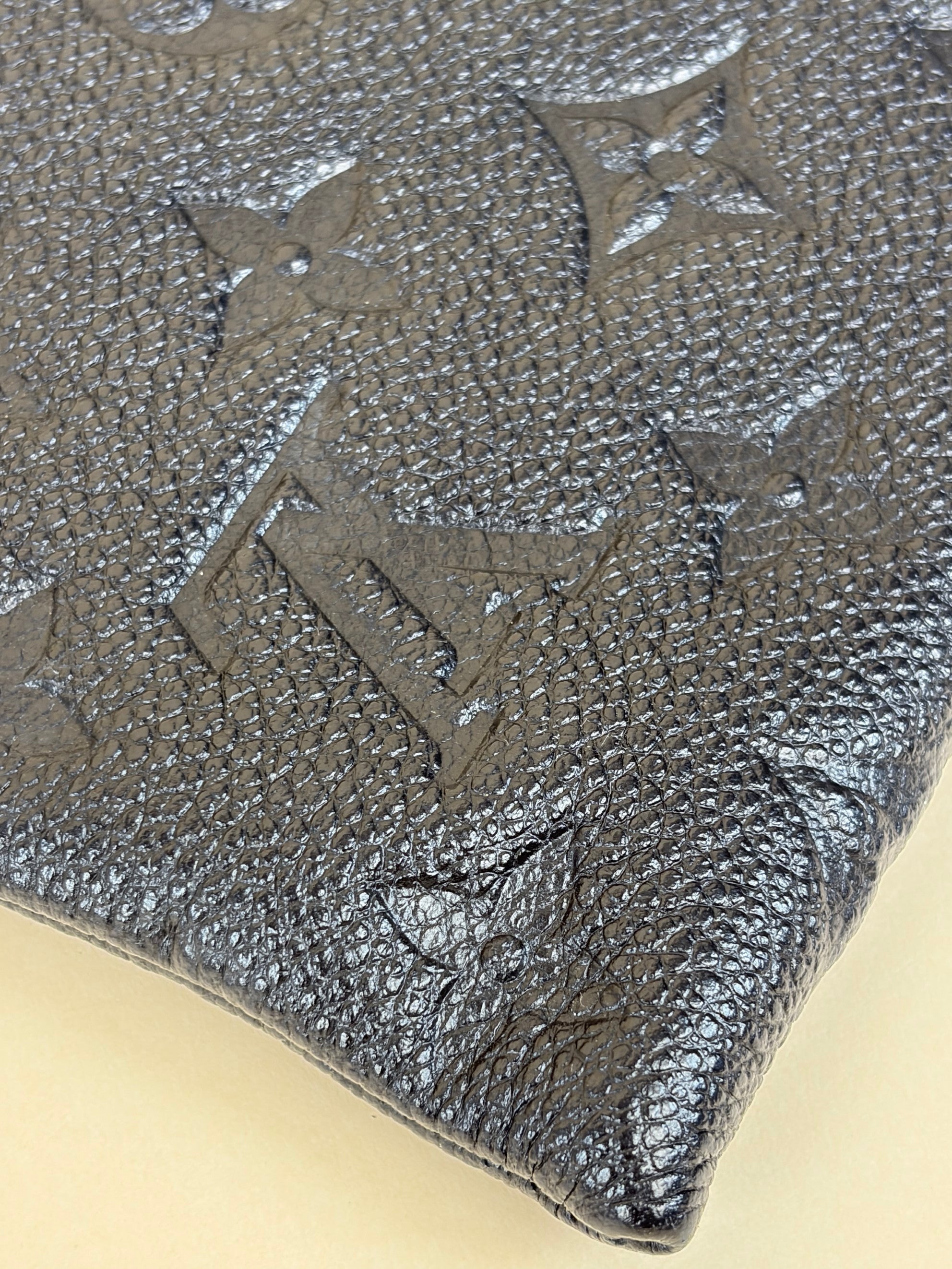 Louis Vuitton Black monogram Daily Imprinted Zip Clutch