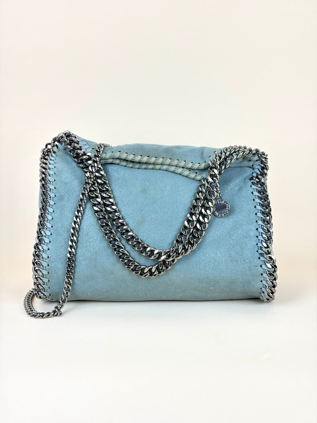 Stella Mccartney light blue Falabella mini tote bag