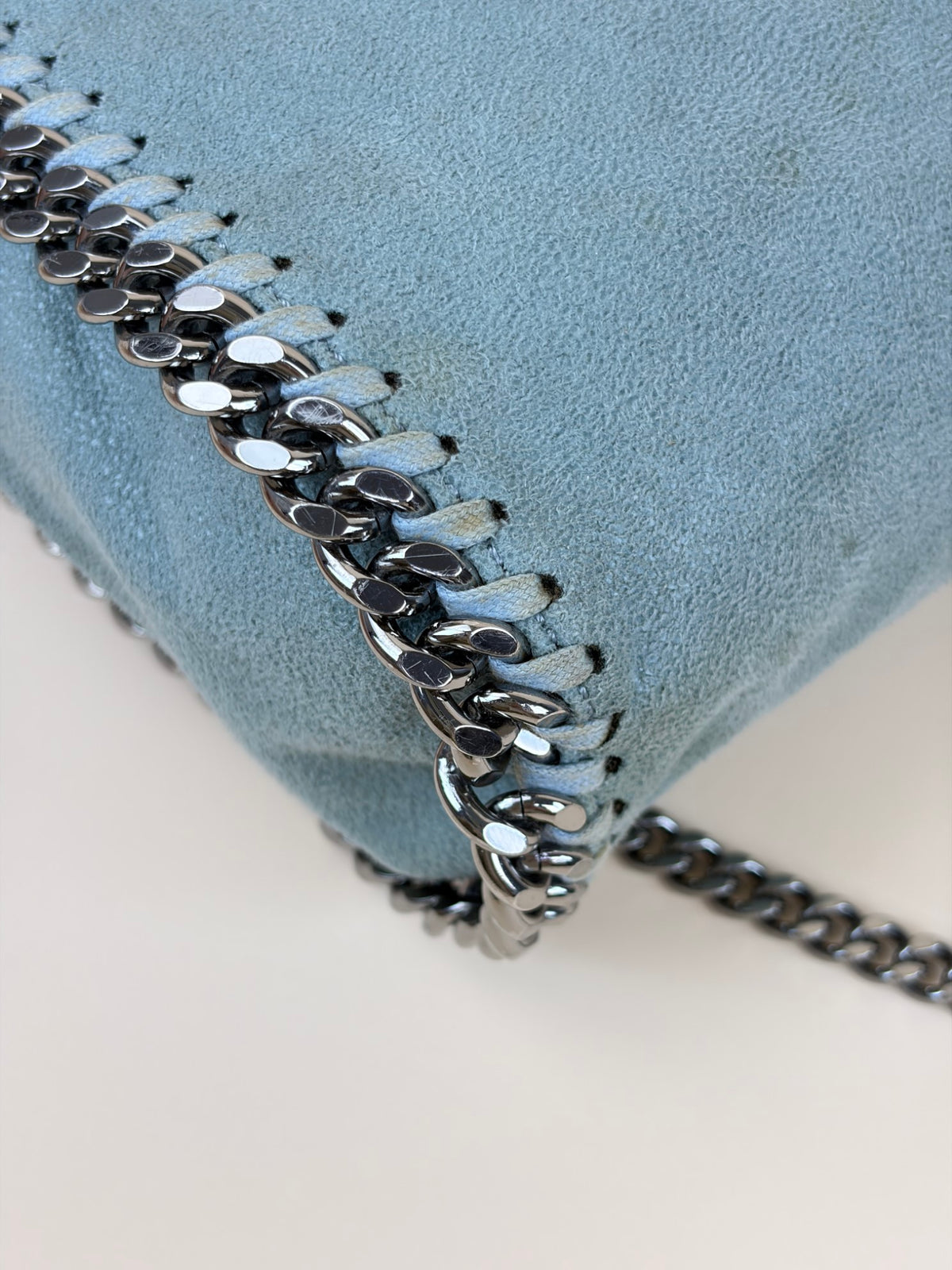 Stella Mccartney light blue Falabella mini tote bag