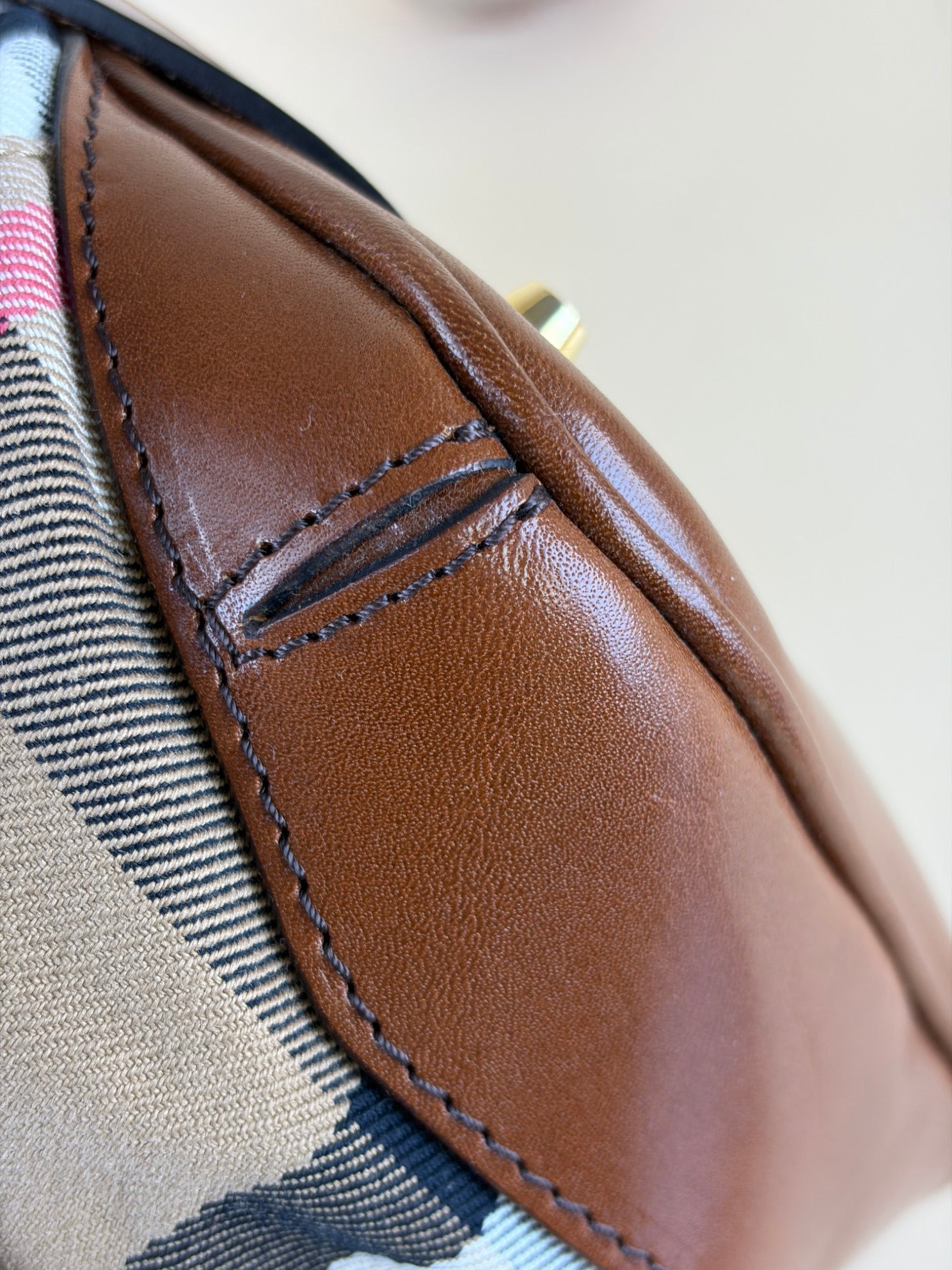 Burberry Brown Lynher Medium House Check Tote Bag