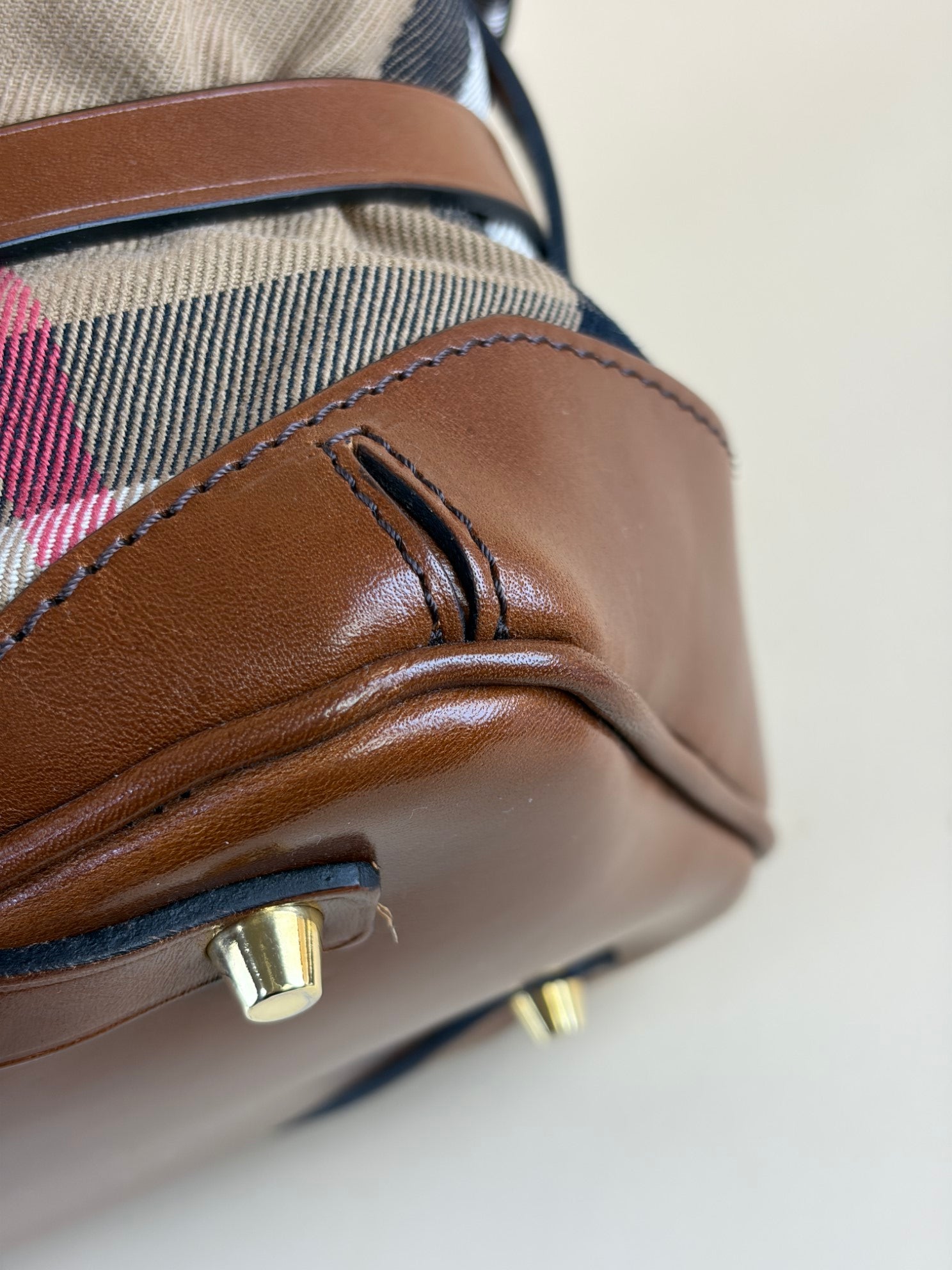 Burberry Brown Lynher Medium House Check Tote Bag