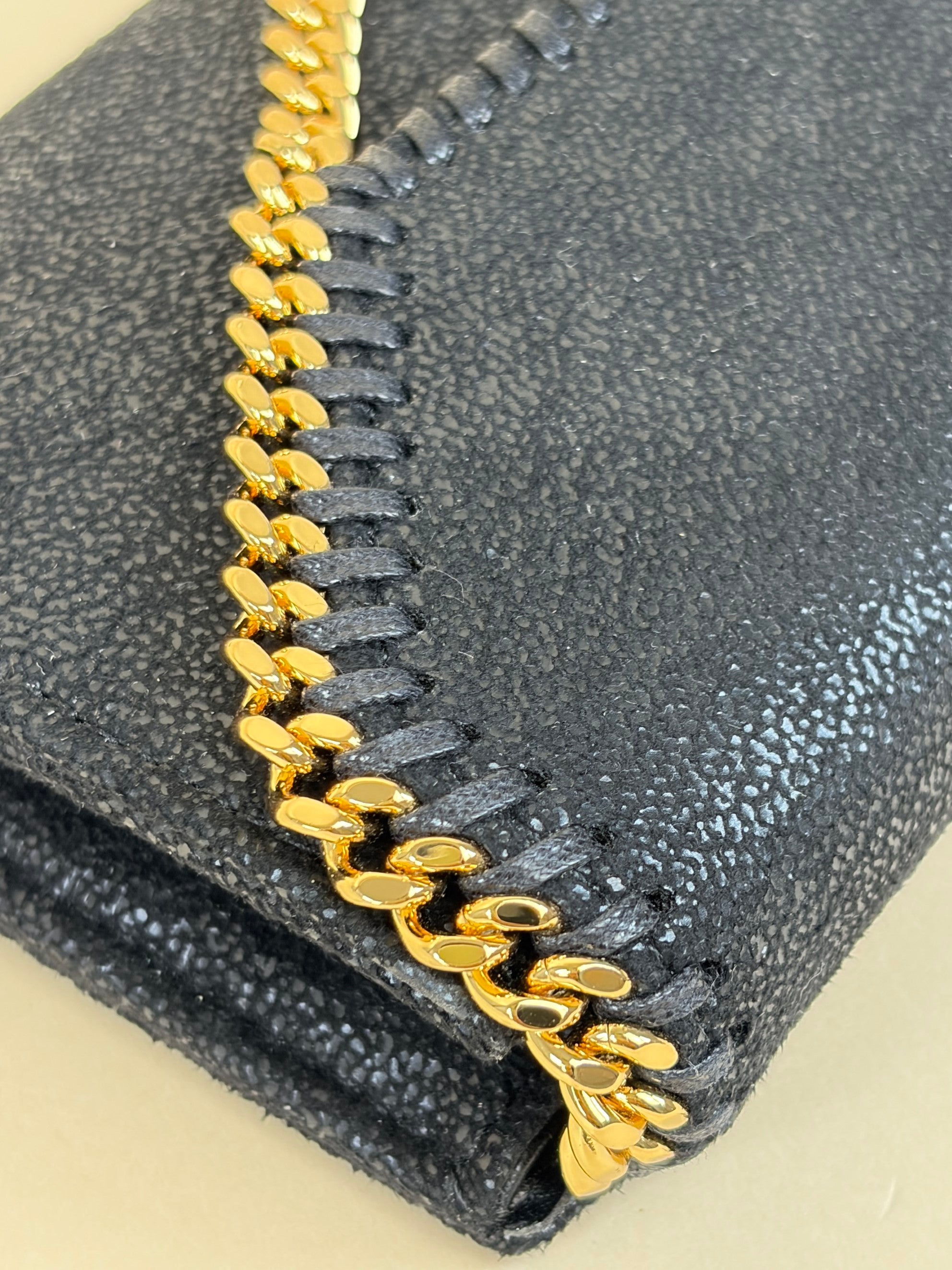 Stella McCartney black Falabella continental wok